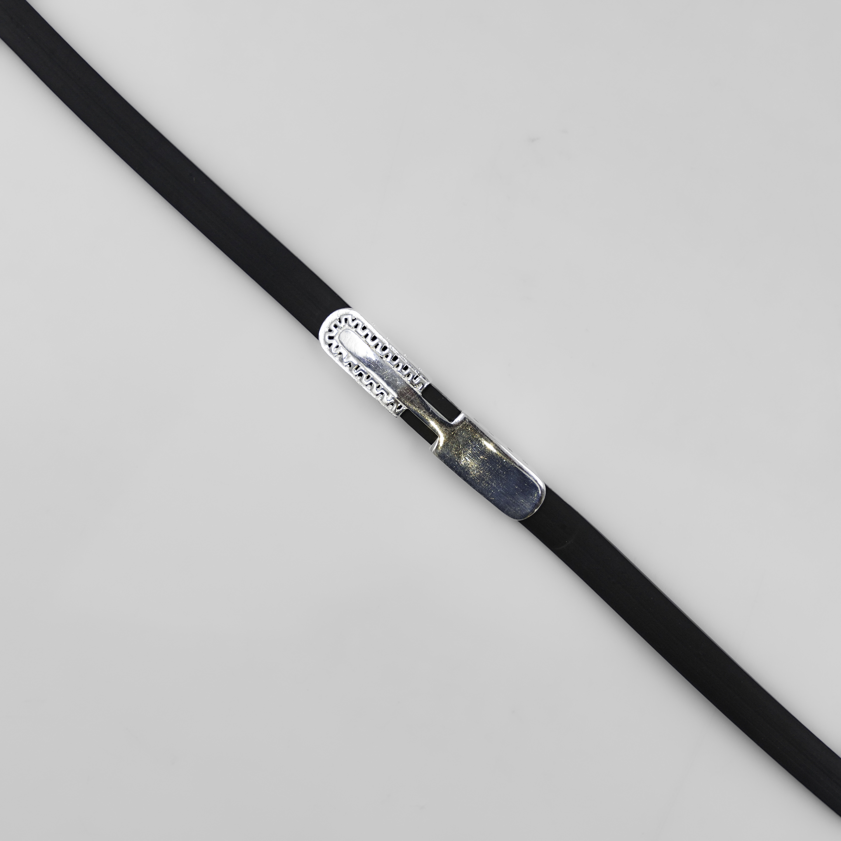 Raag Silver Jewellery - Elegant Silver Plated Black Rubber Cord