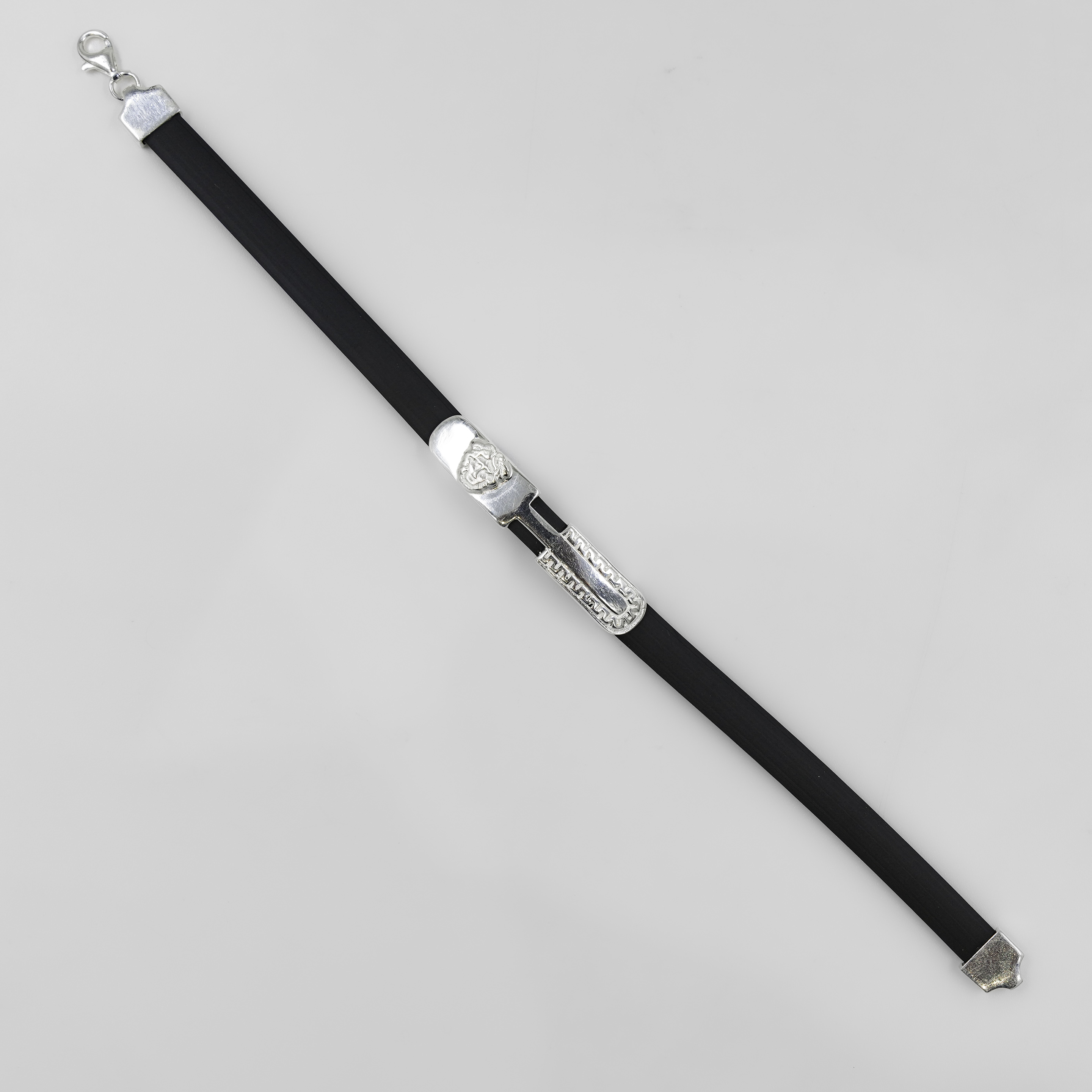 Ornami Black Rubber Silver Plated Unique