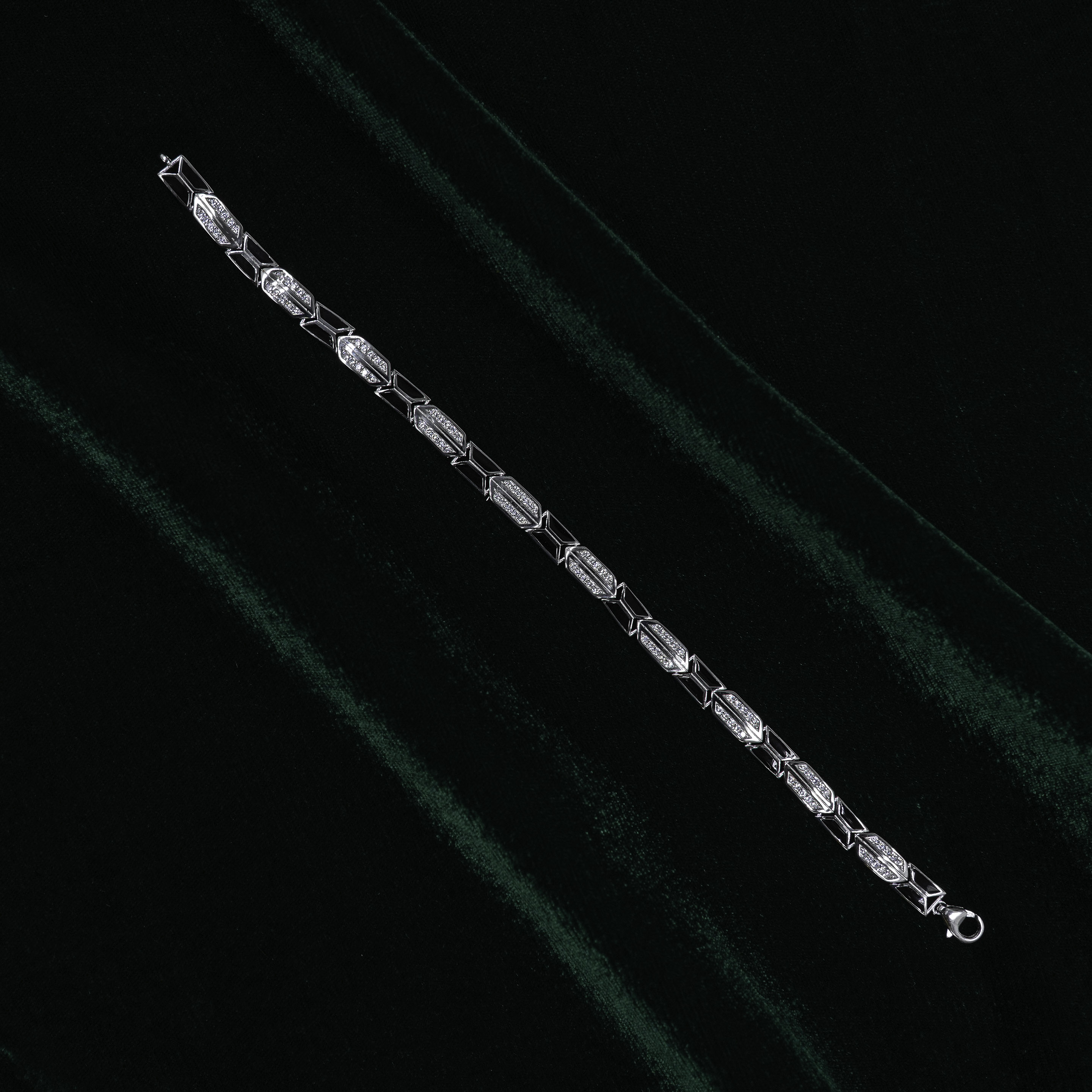 Classic Sterling Silver Black Detail Bracelet