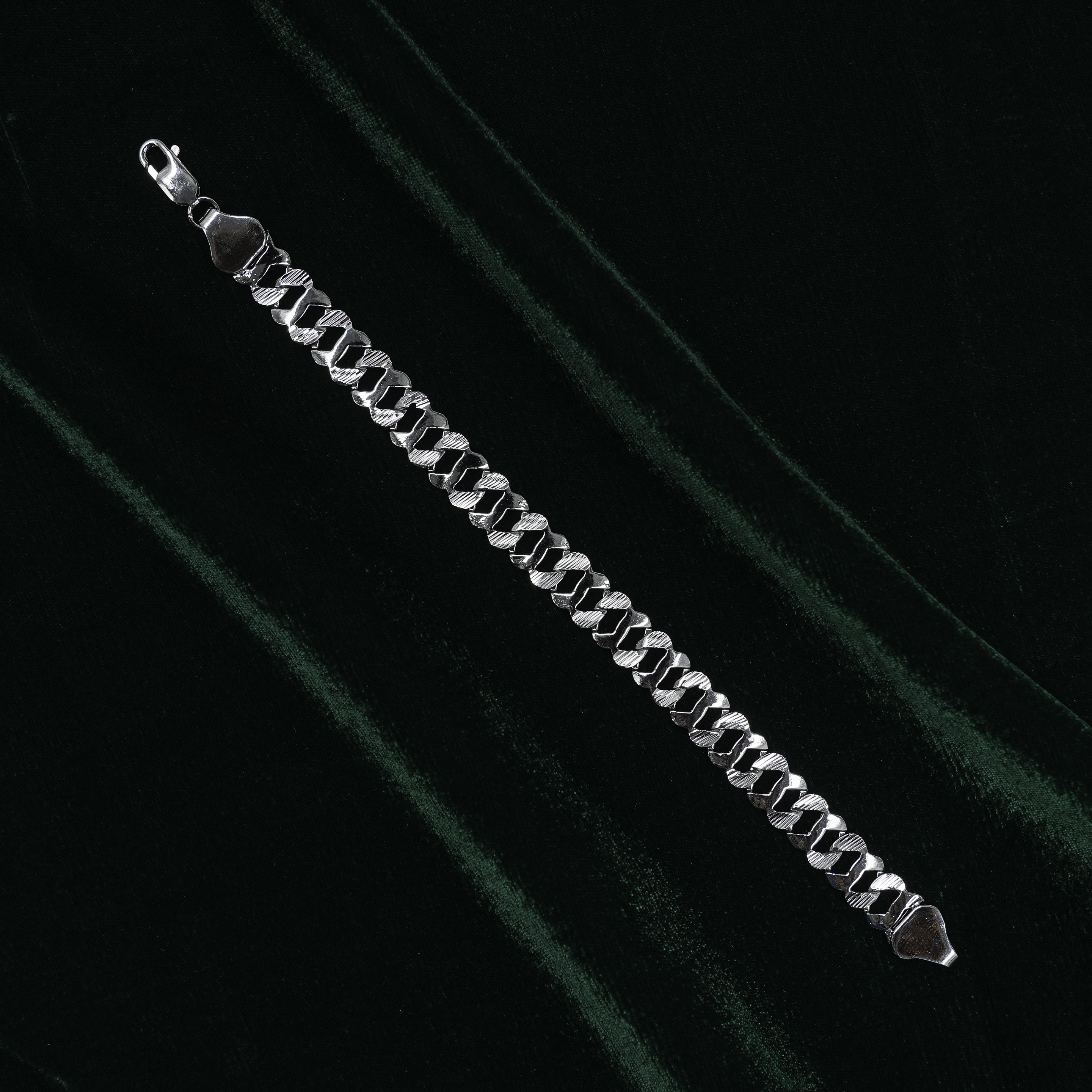 Classic Silver Curb Chain Bracelet Shiny