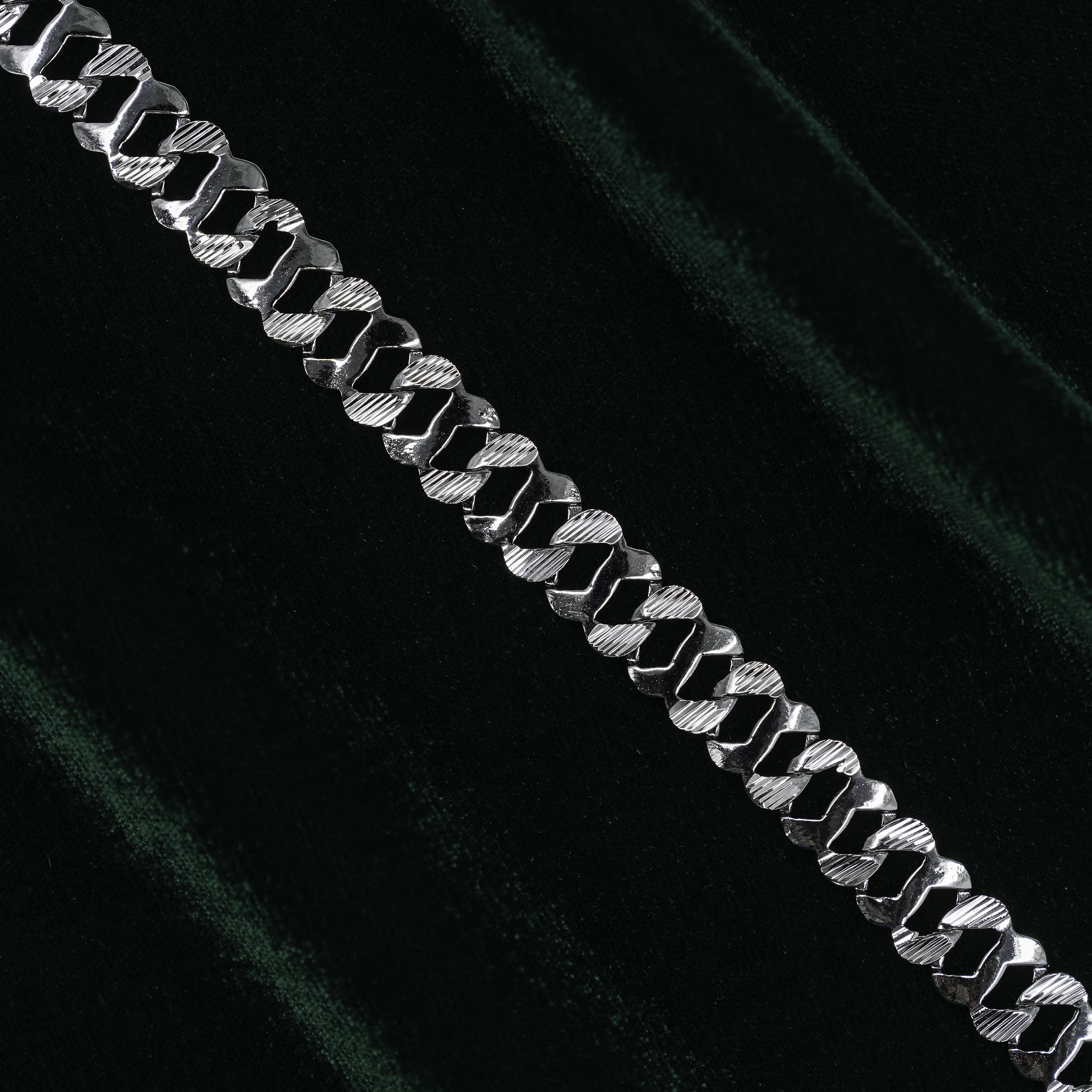 Raag Silver Jewellery - Classic Silver Curb Chain Bracelet Shiny