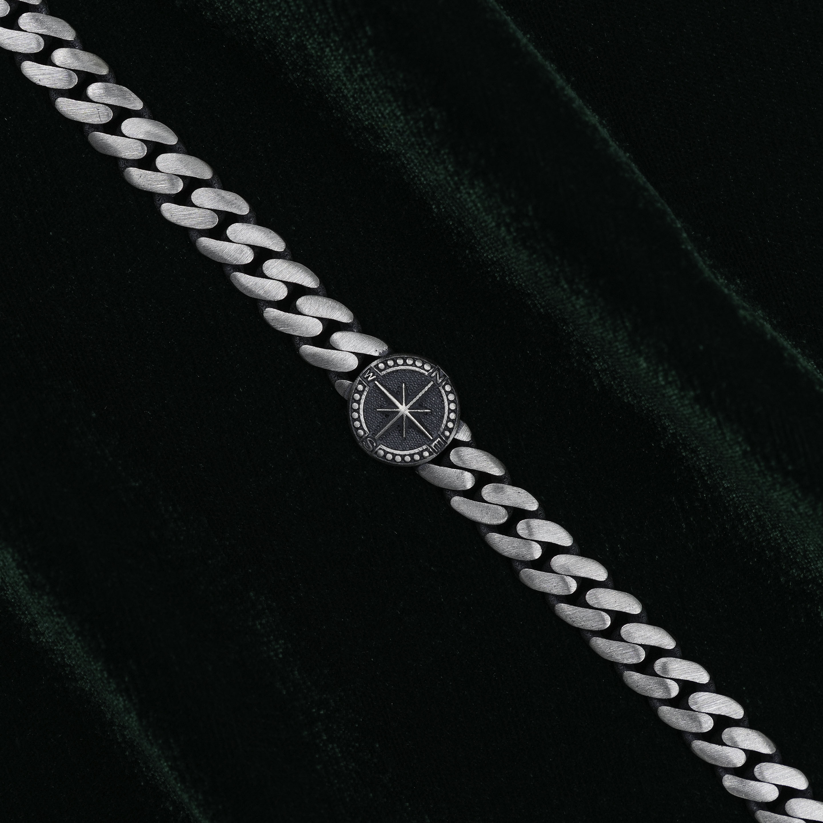 Raag Silver Jewellery - Silver Oxidised Compass Curb Link Silver