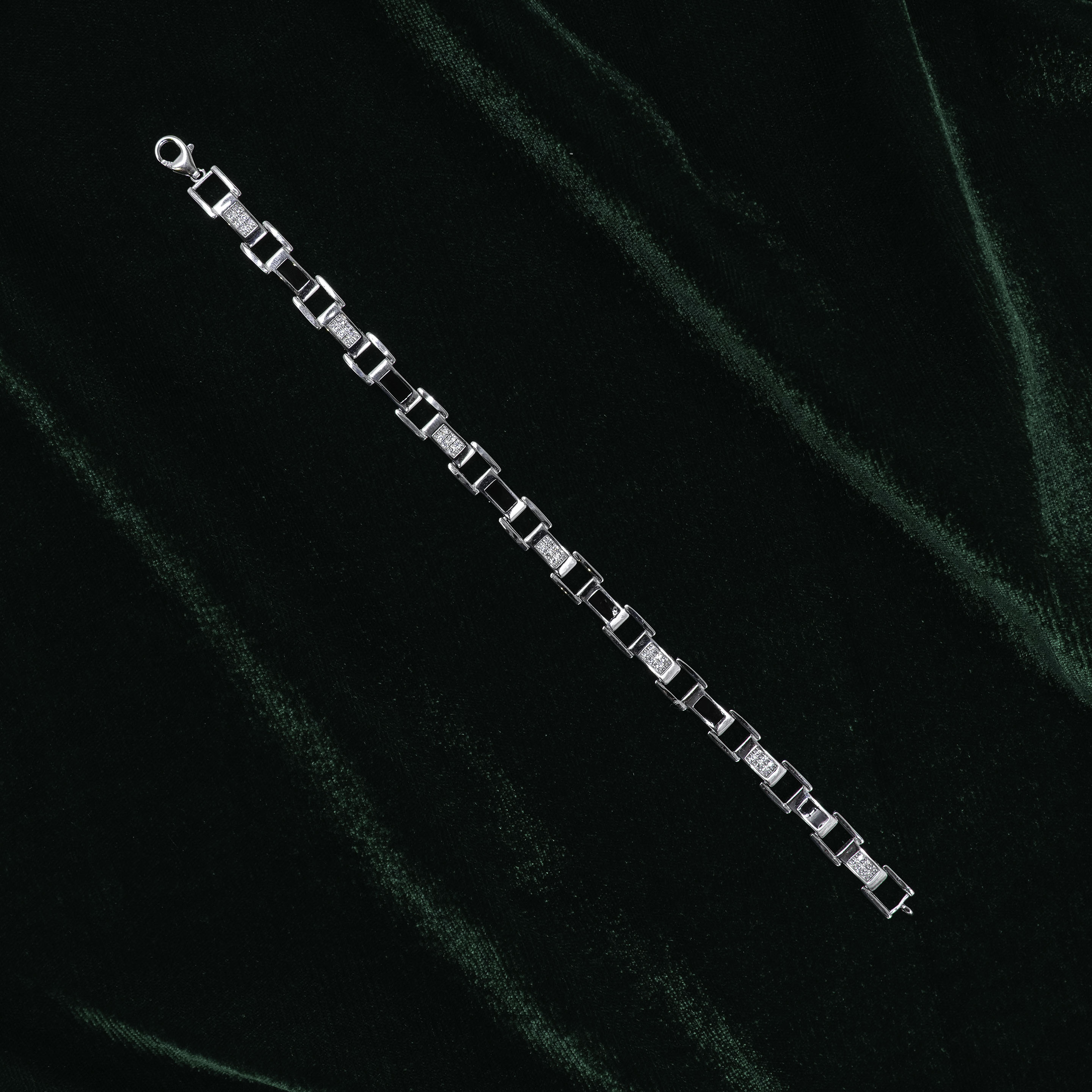 Elegant Silver Square Link Bracelet