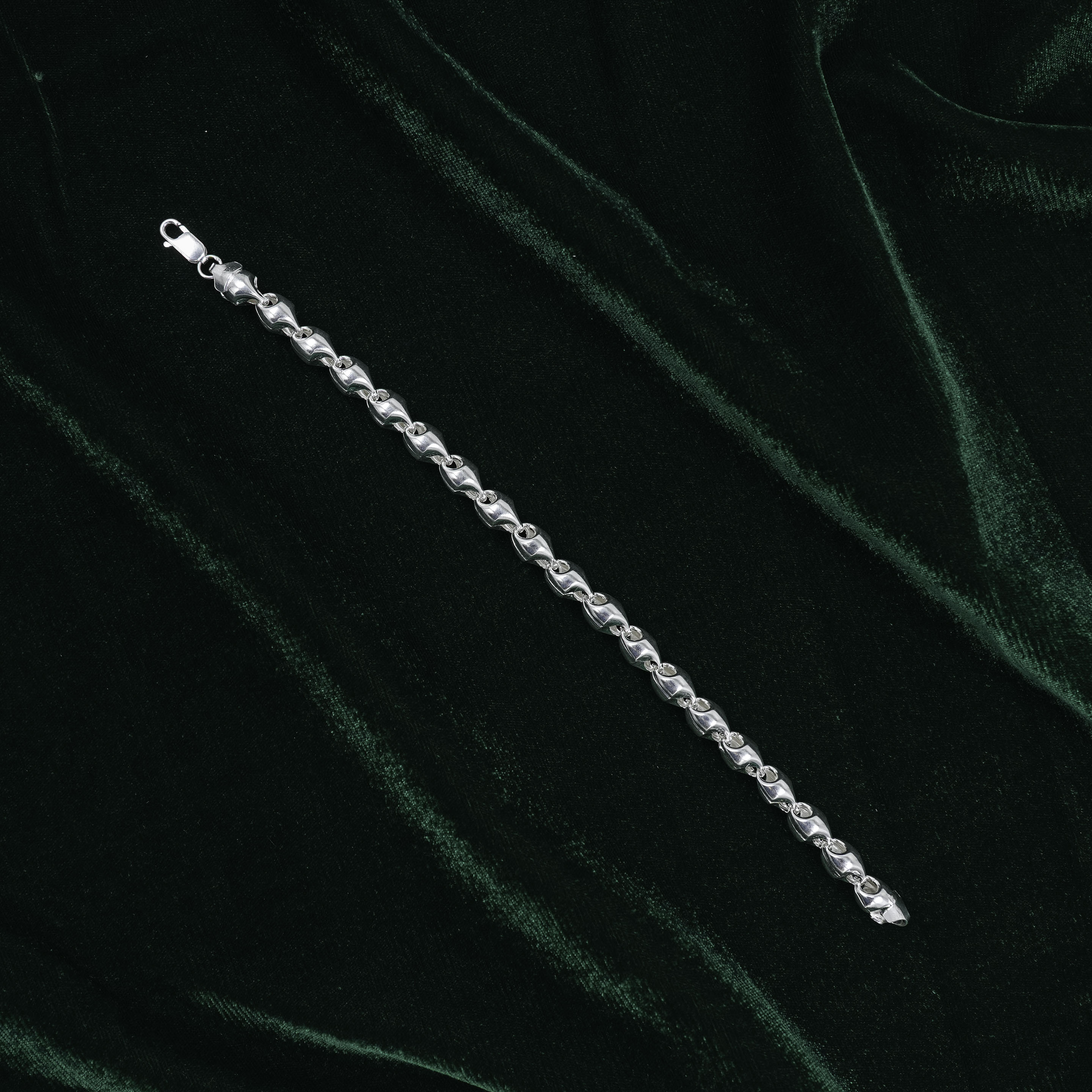 Elegant Silver Tulip Link Bracelet