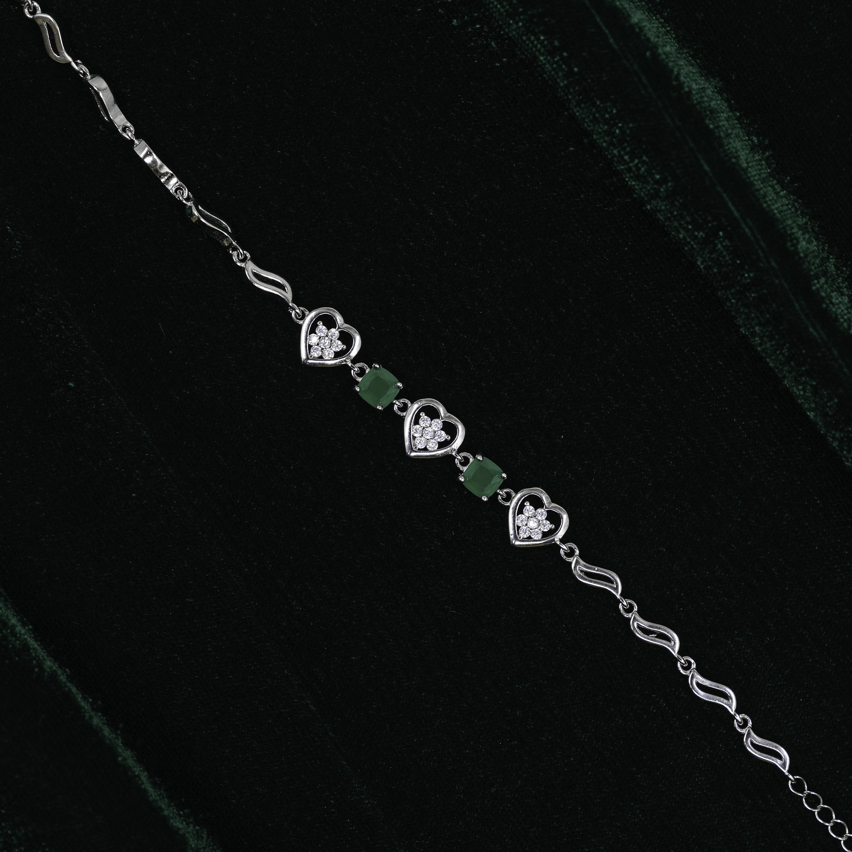 Raag Silver Jewellery - Silver Heart Bracelet