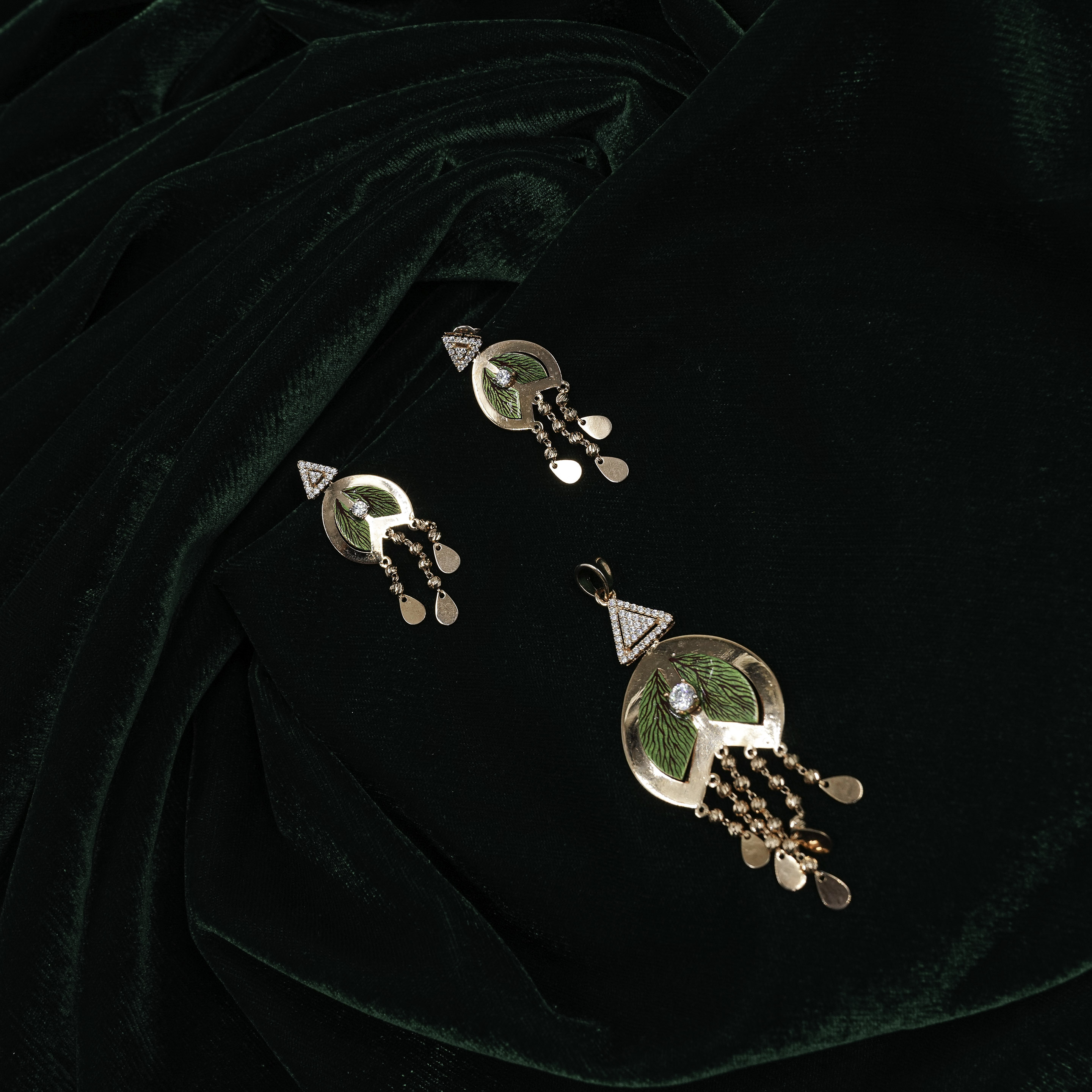 Silver Enamel Earrings