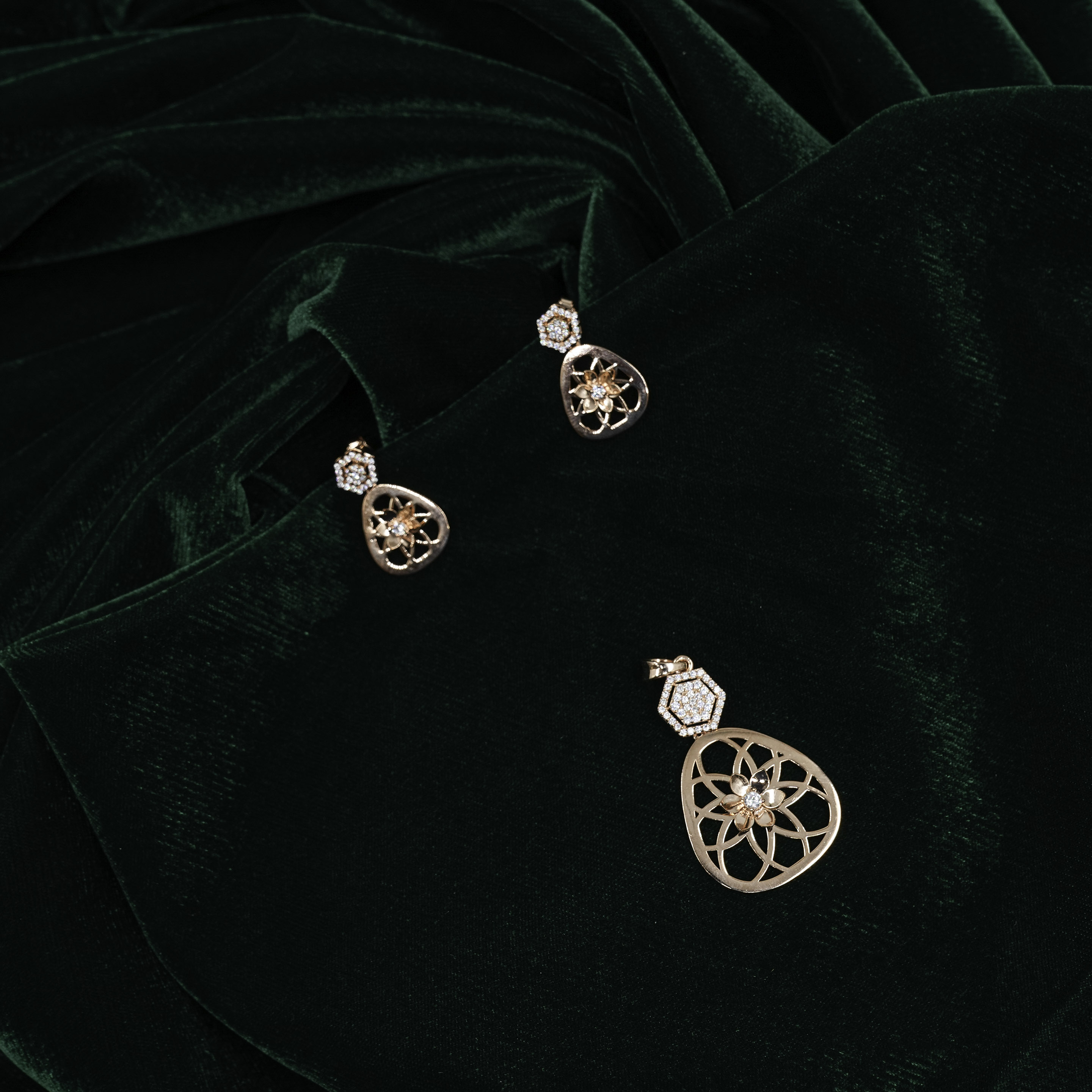 Silver Floral Earrings