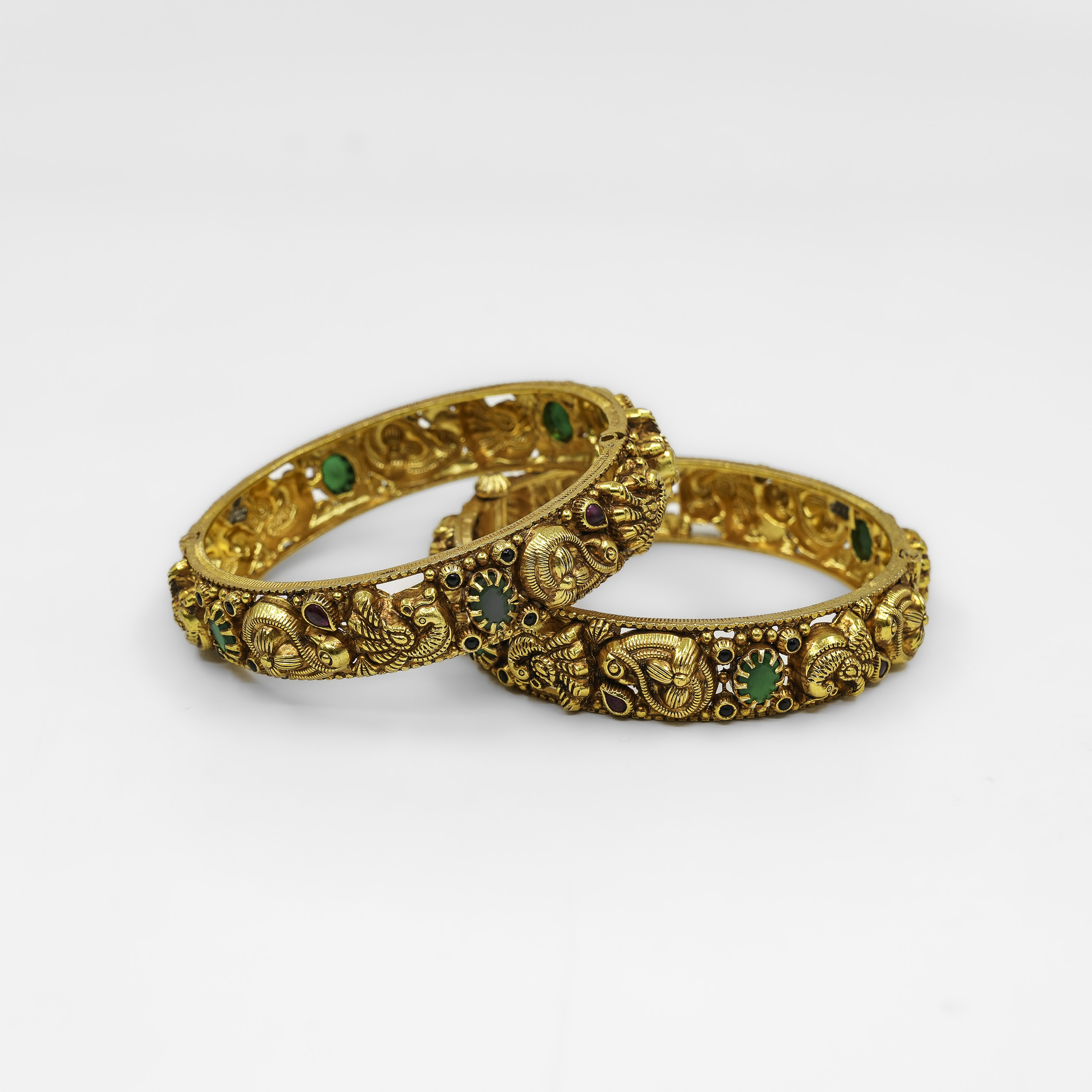 Gold Polished Silver Bangles