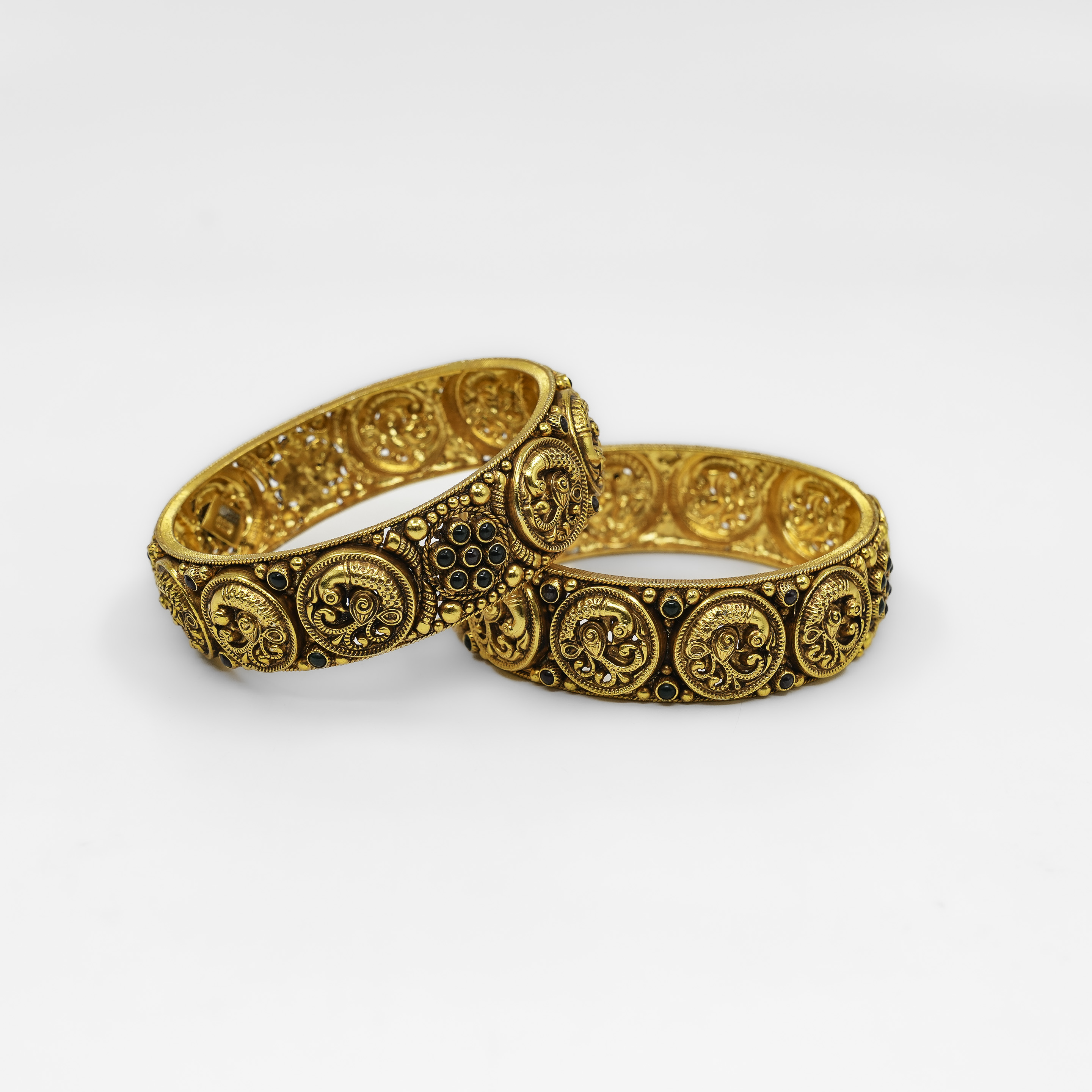 Gold Polished Silver Bangle