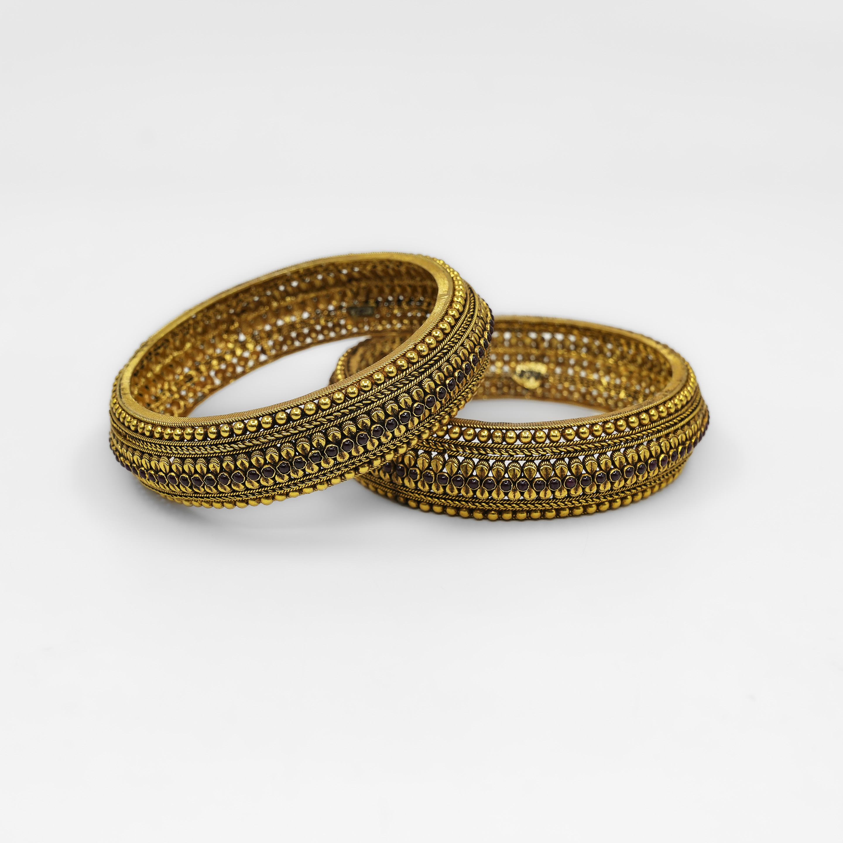 Gold Polished Silver Bangle