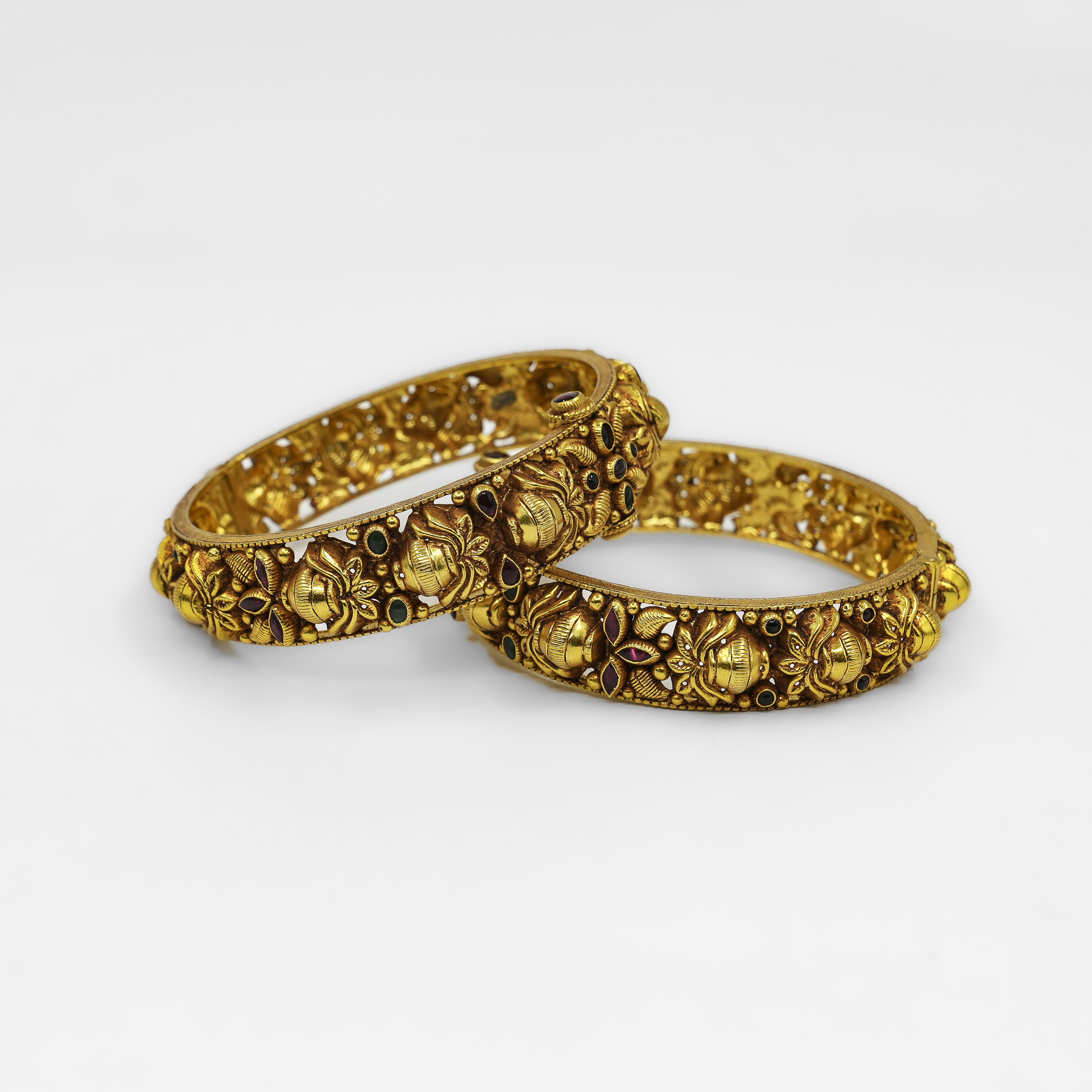 Gold Polished Silver Bangle