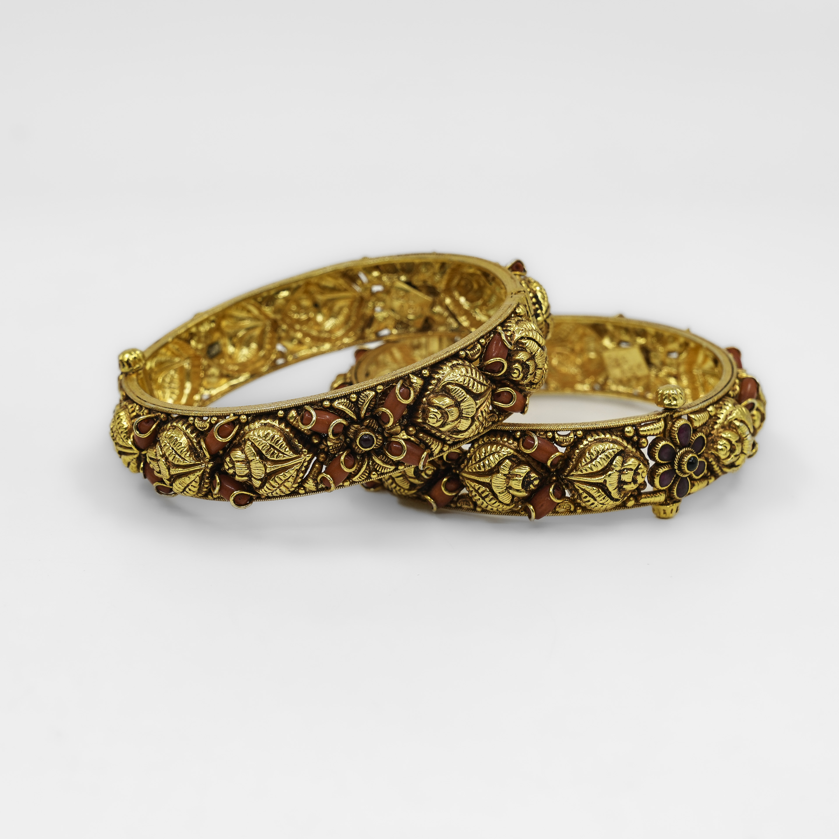 Gold Polished Silver Kada