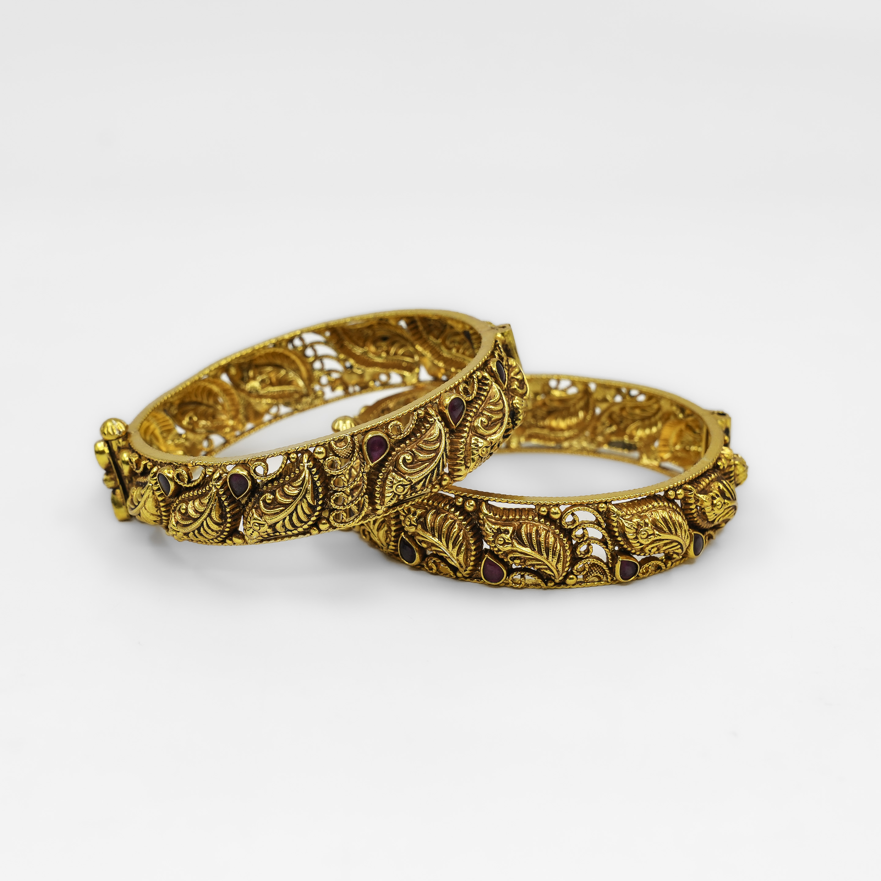 Gold Polished Silver Bangle