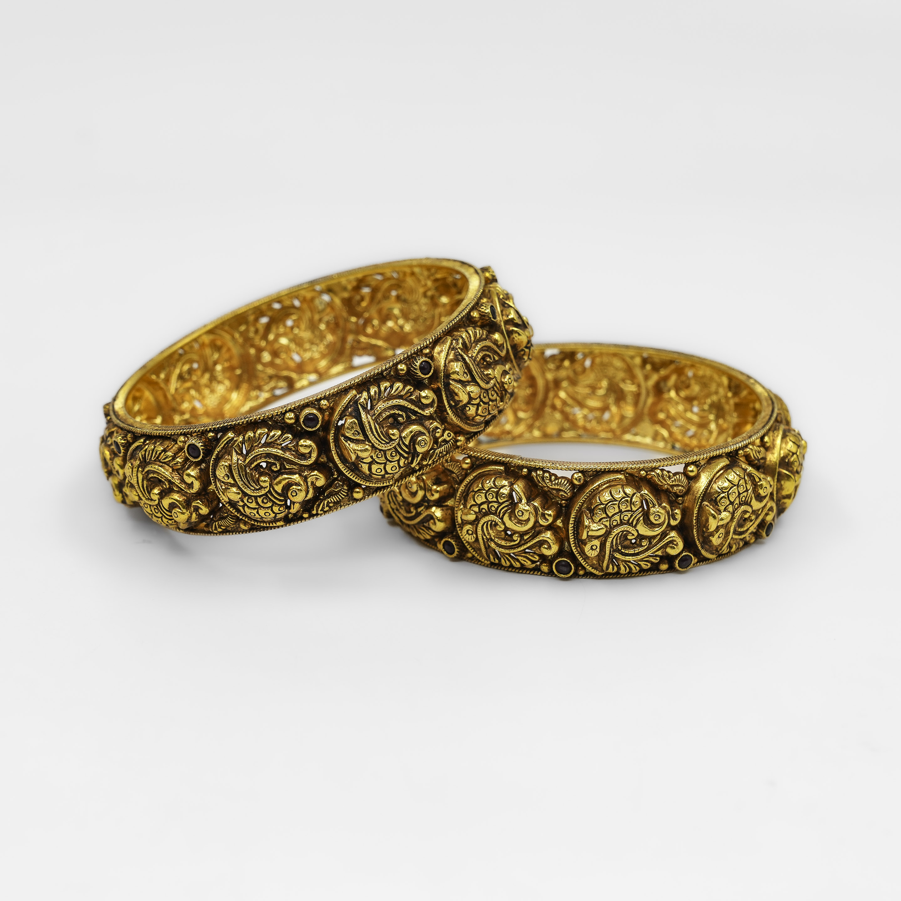 Gold Polished Silver Bangle