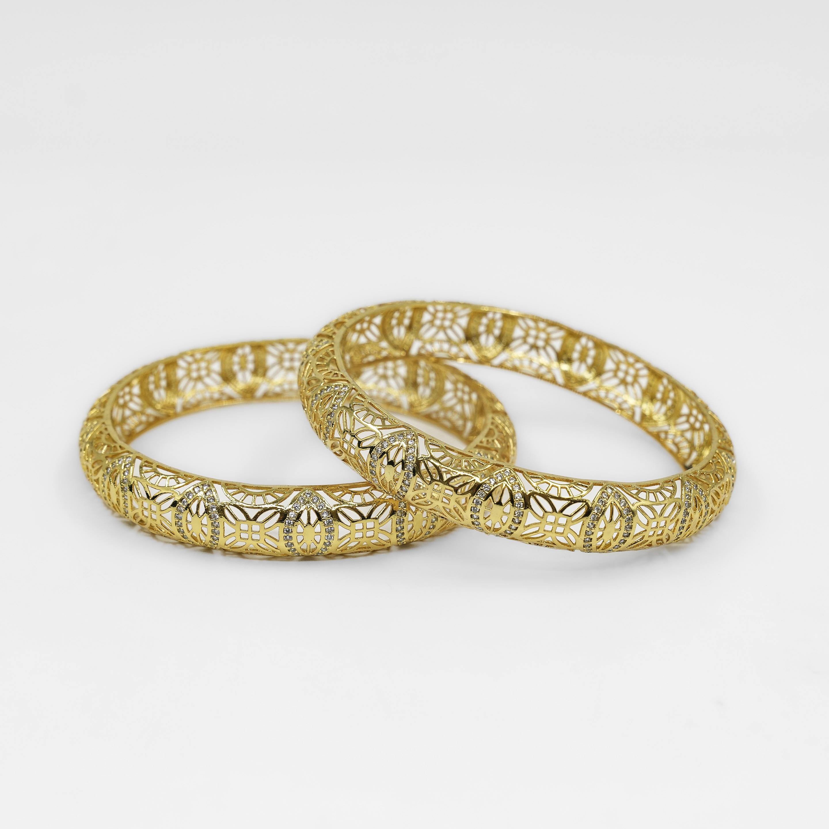 Gold Polished Silver Bangle Bracelet