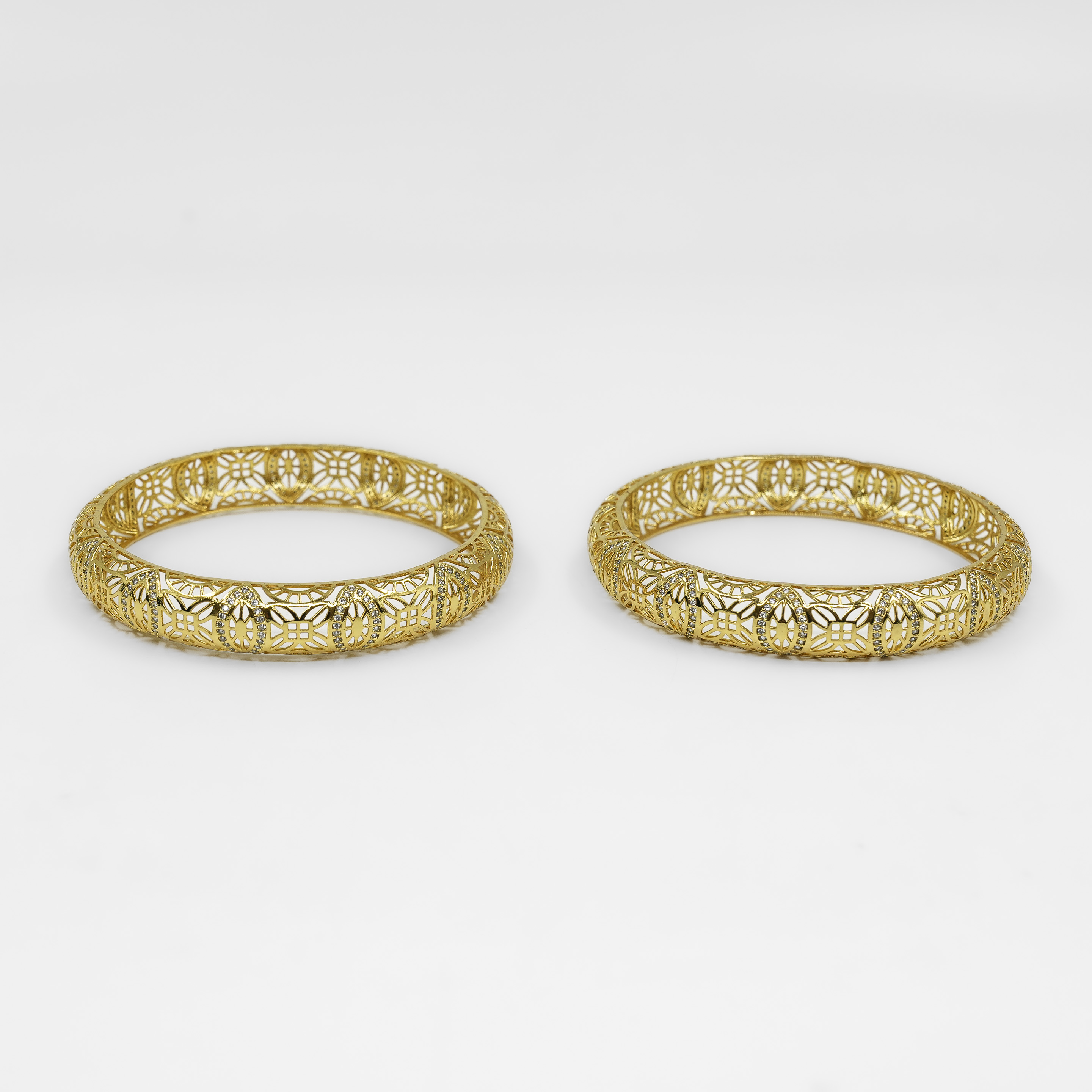 Raag Silver Jewellery - Gold Polished Silver Bangle Bracelet