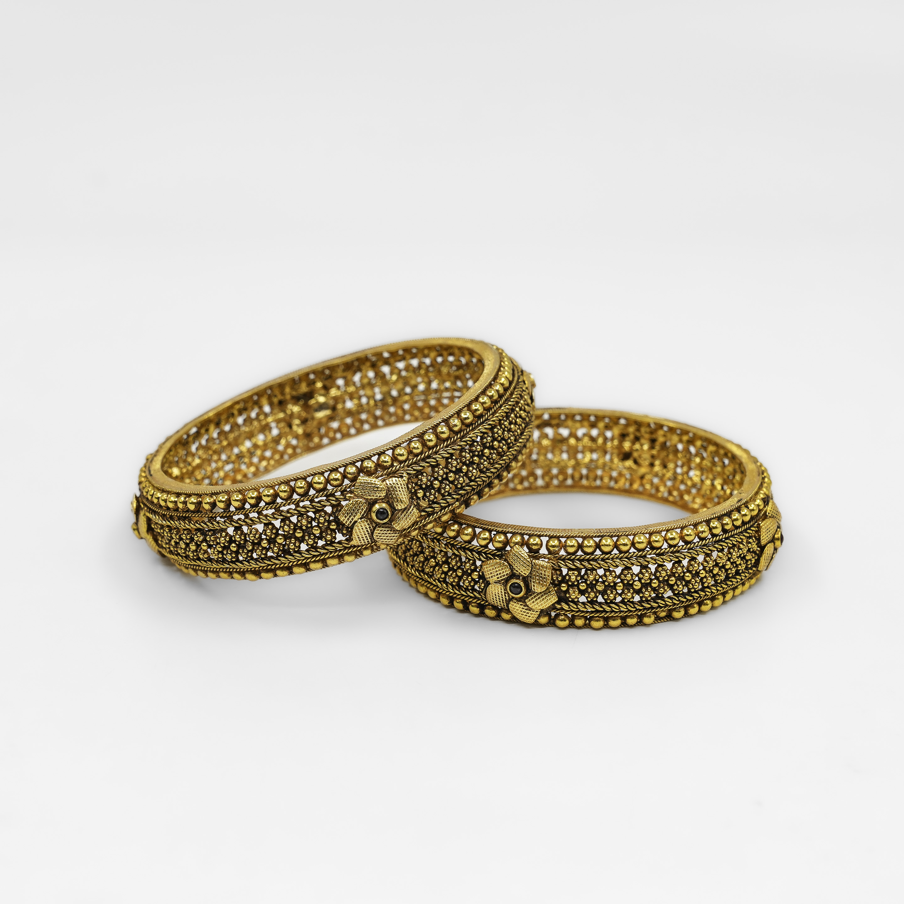 Gold Polished Silver Bangle