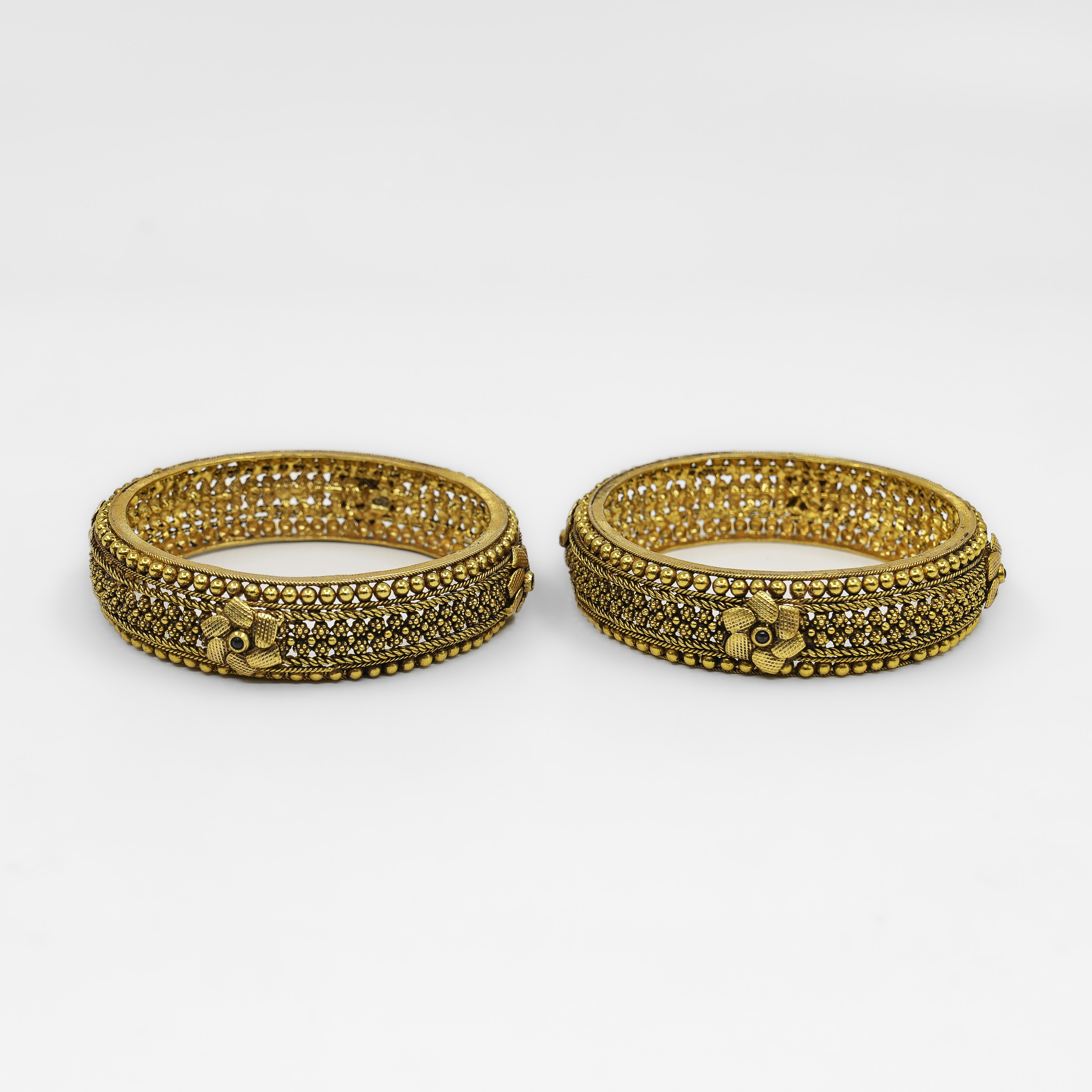 Raag Silver Jewellery - Gold Polished Silver Bangle