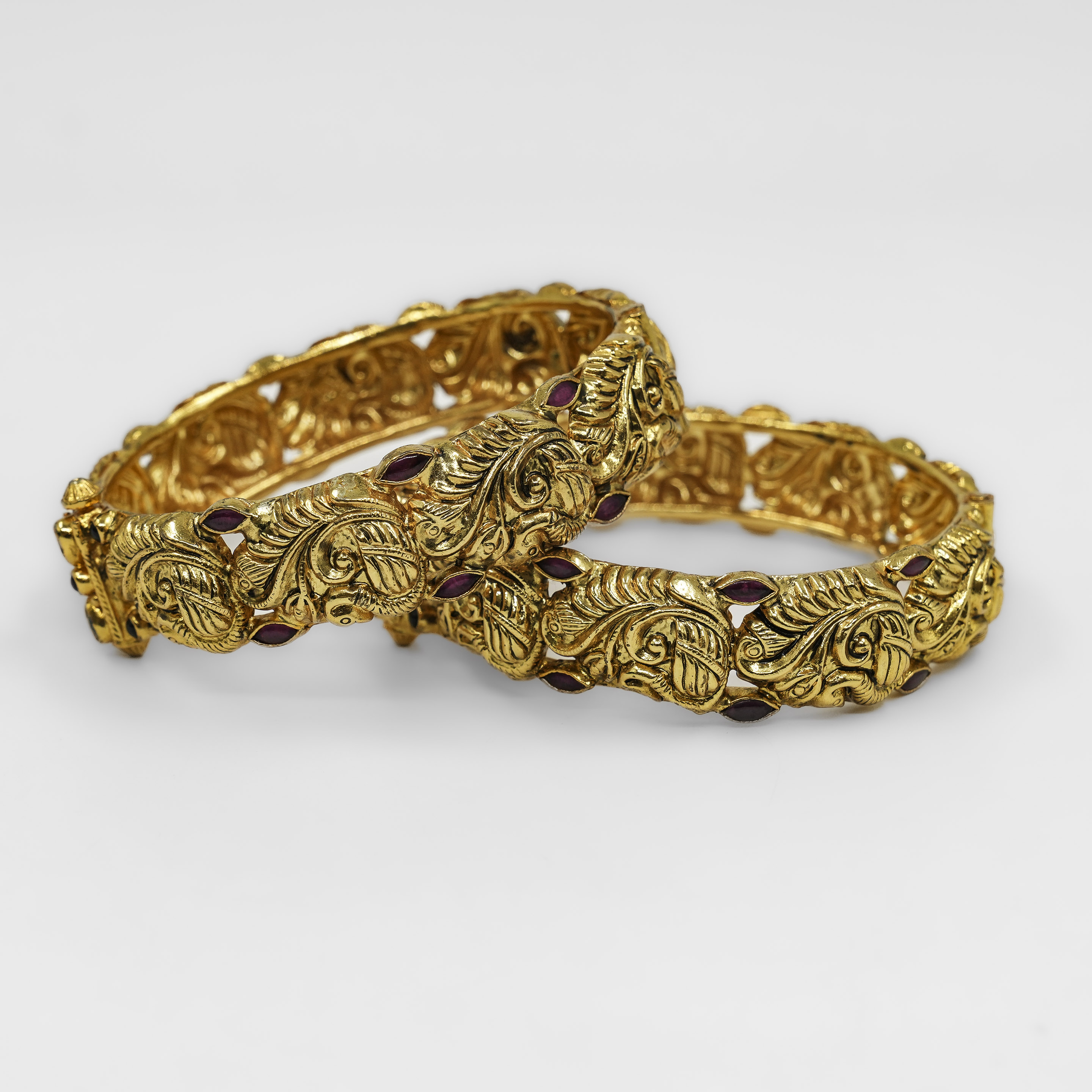 Gold Polished Silver Bangle