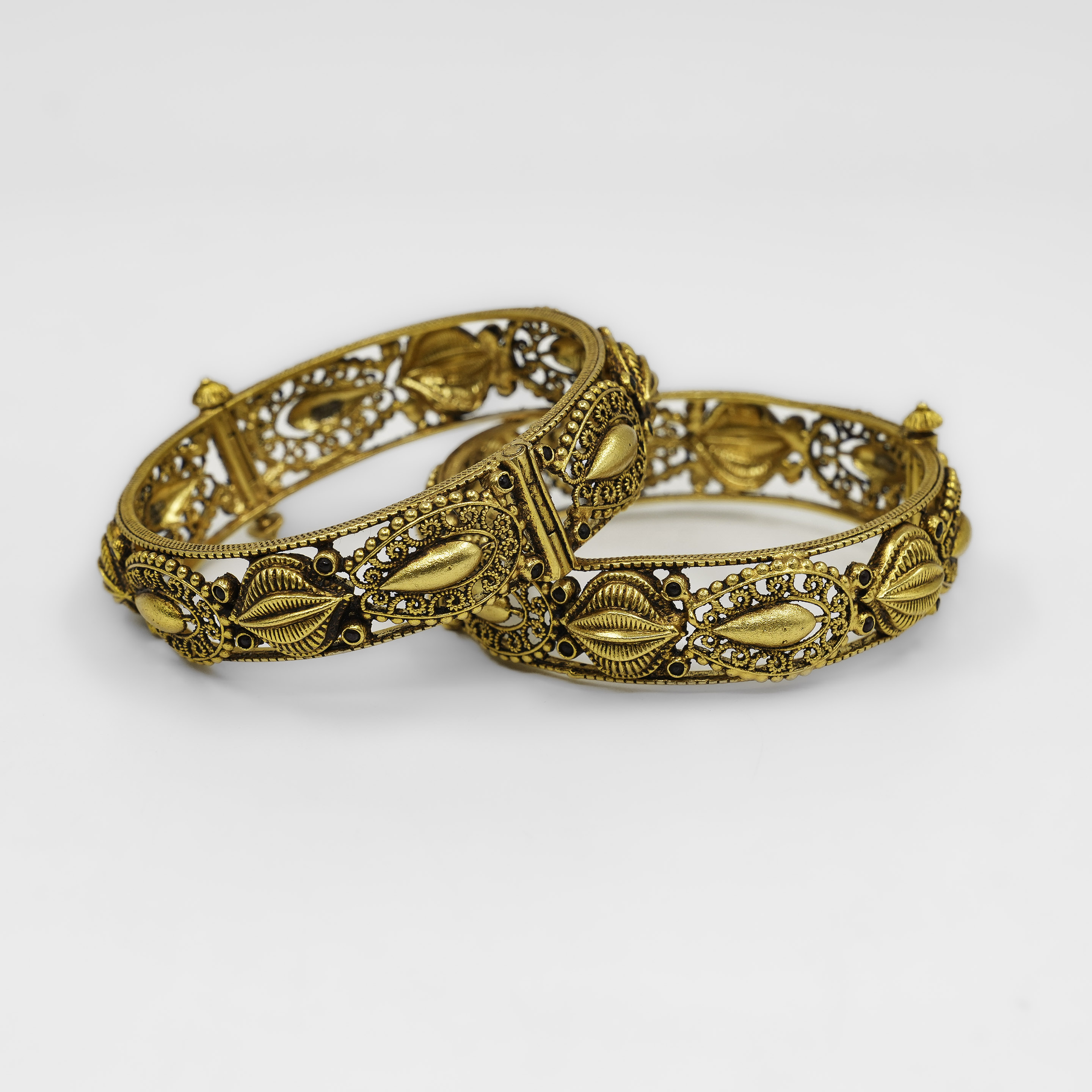 Gold Polished Silver Bangle