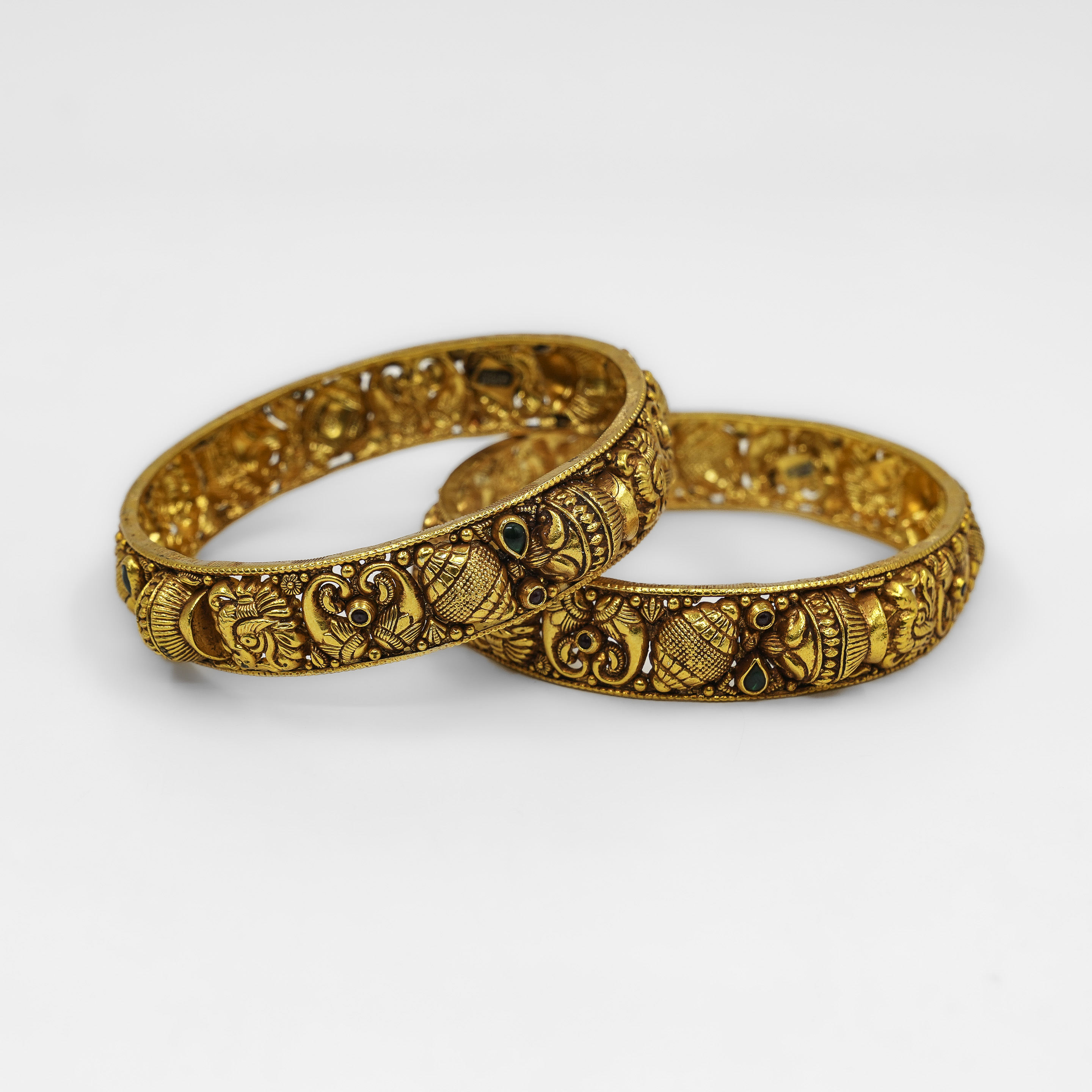 Gold Polished Silver Bangle