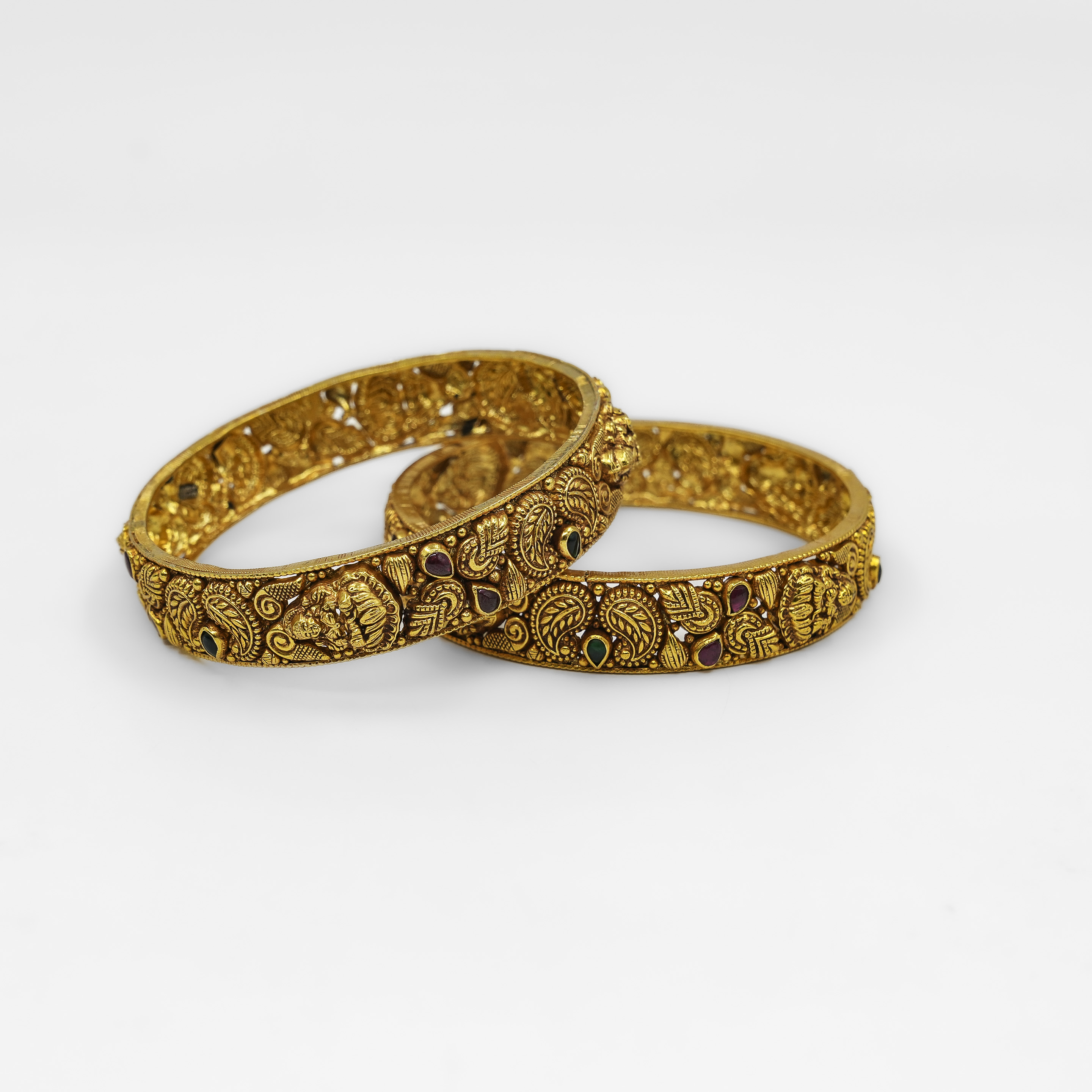 Gold Polished Silver Bangle