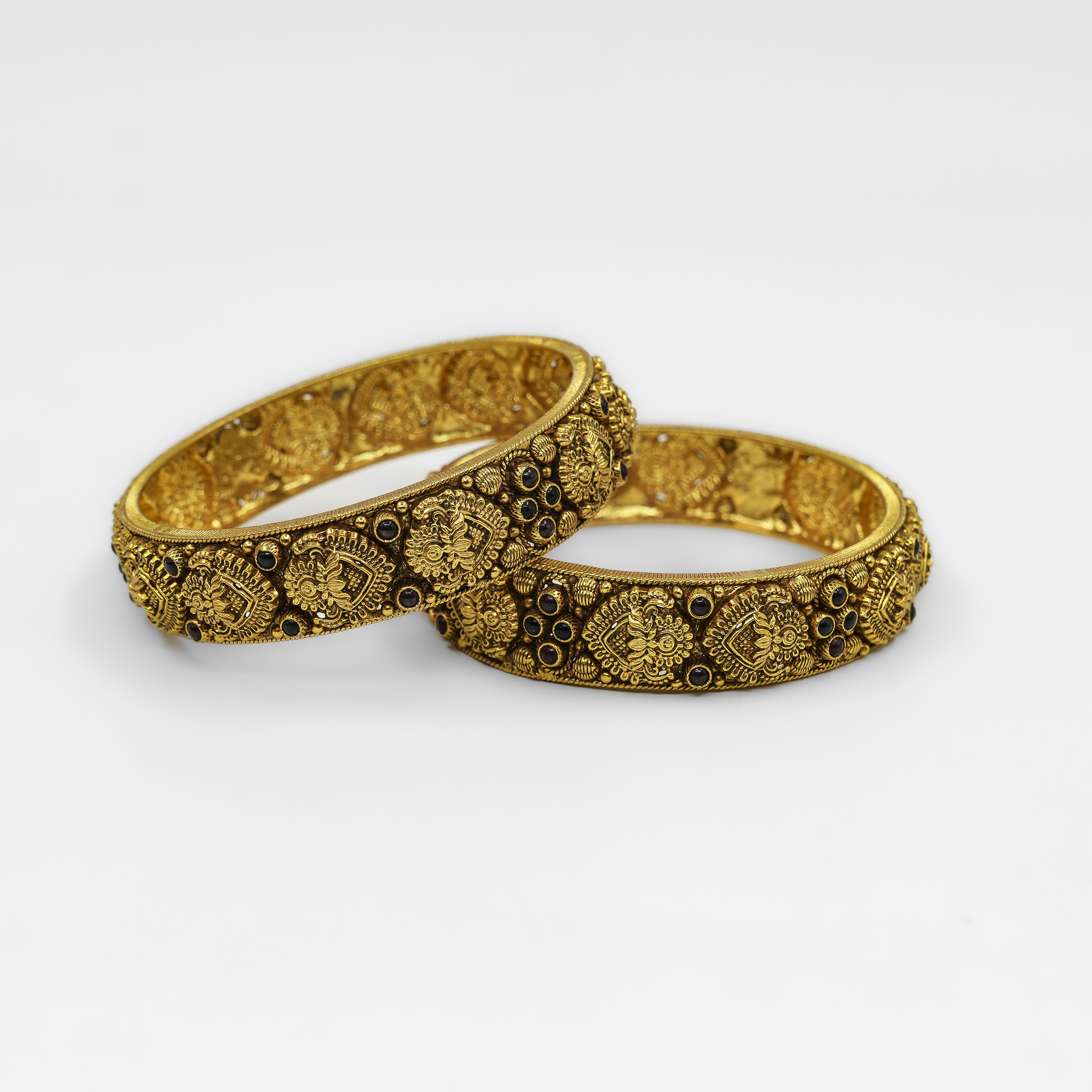 Gold Polished Silver Kada