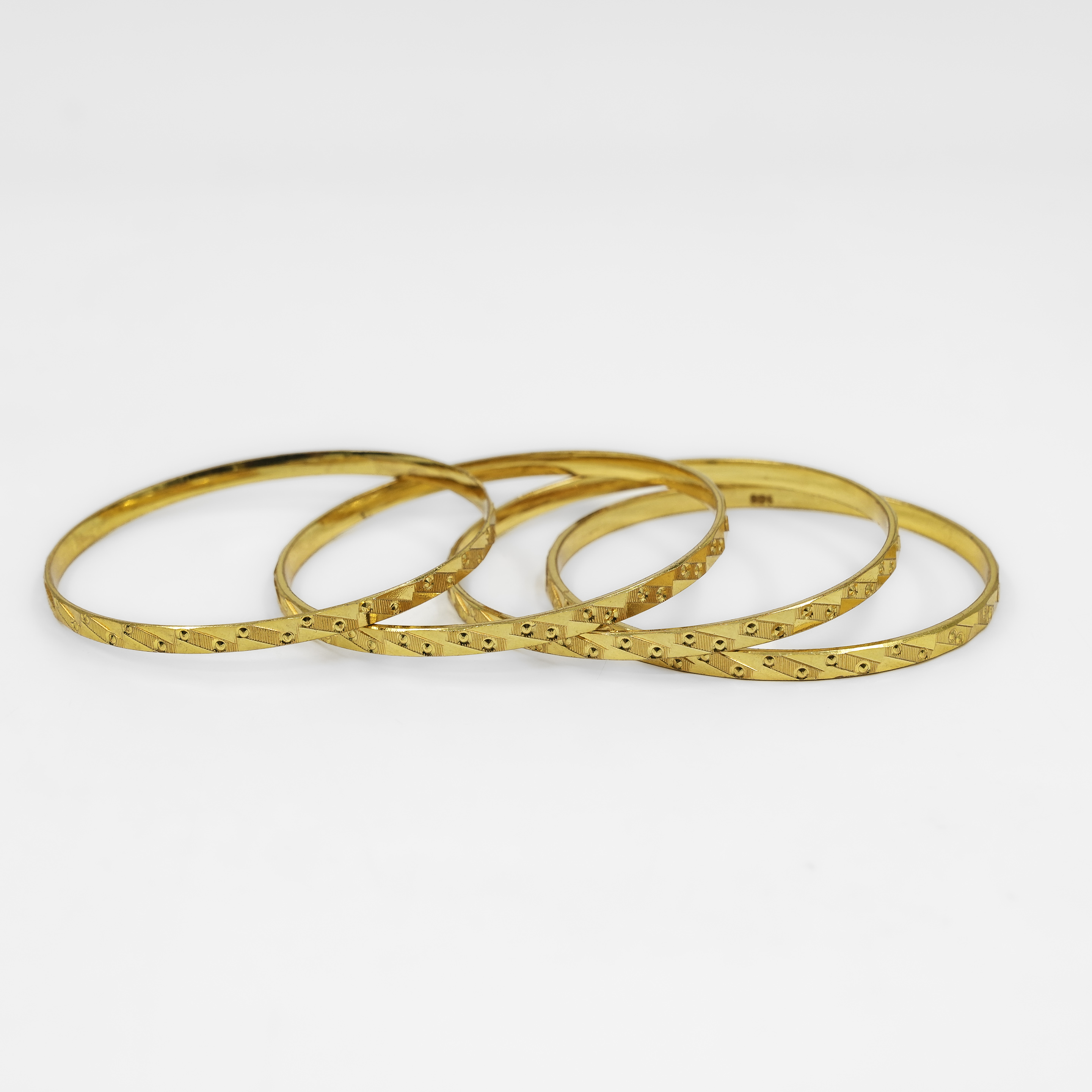 Raag Silver Jewellery - Gold Polished Silver Bangle Set