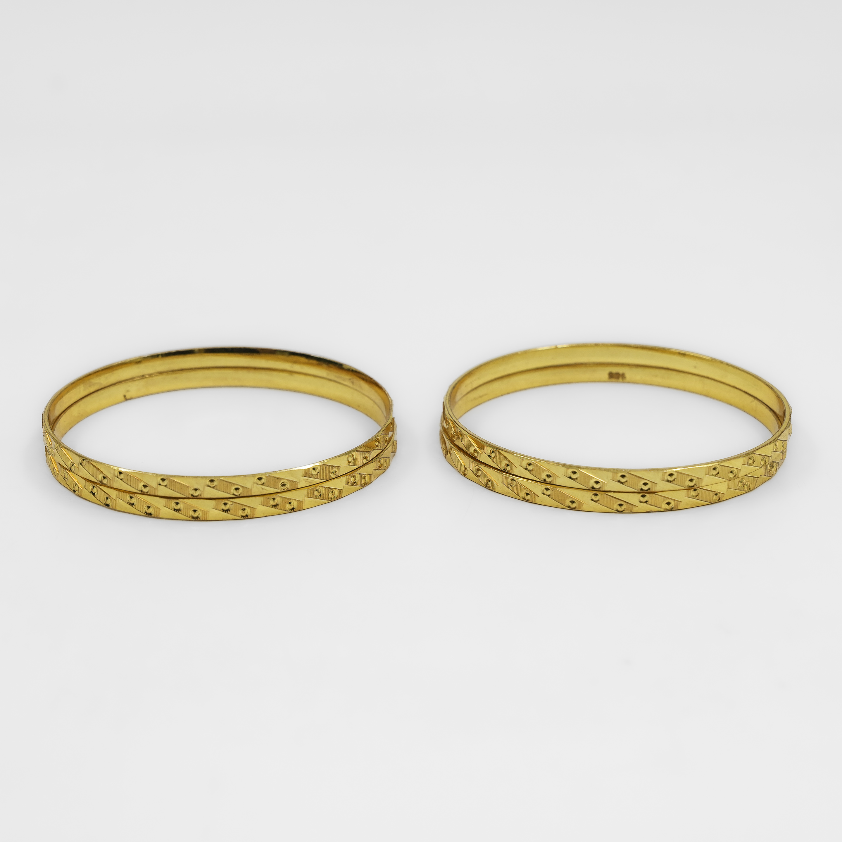 Raag Silver Jewellery - Gold Polished Silver Bangle Set