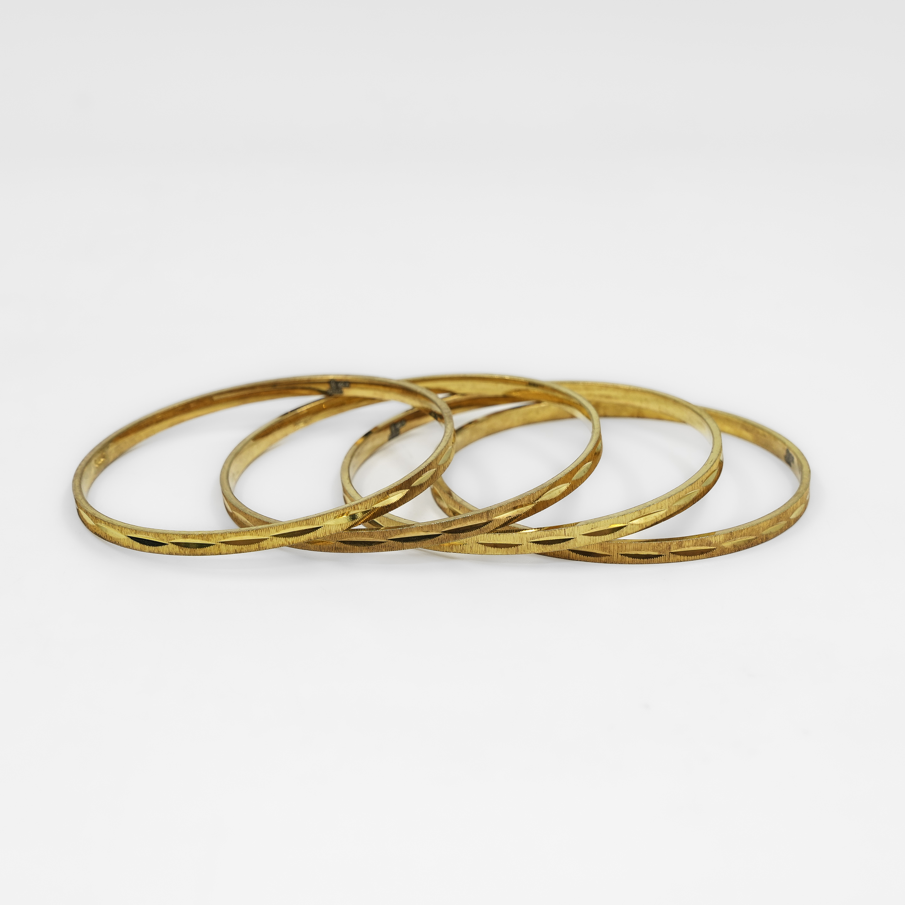 Raag Silver Jewellery - Gold Polished Silver Bangle Set