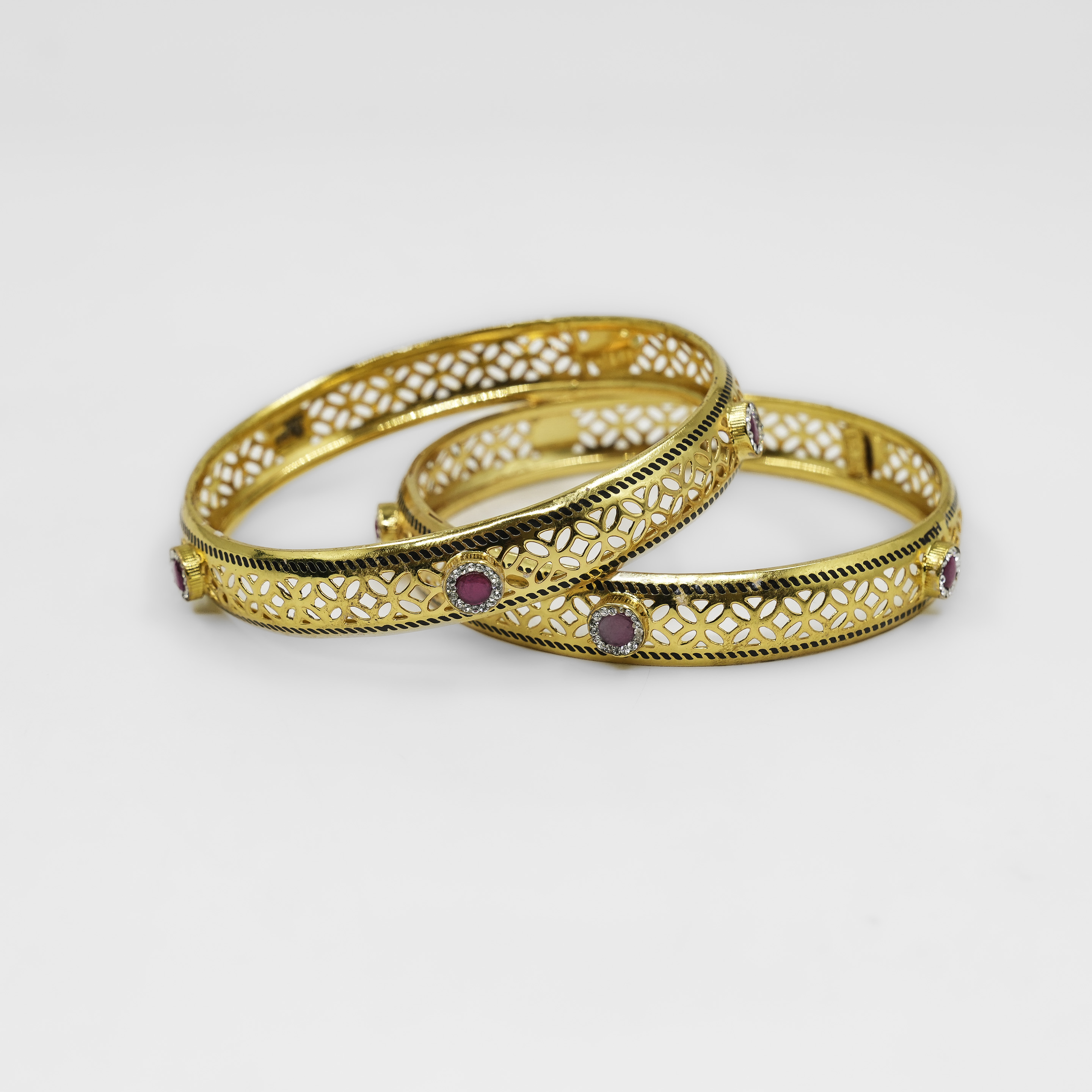 Raag Silver Jewellery - Gold Polished Silver Bangle Bracelet