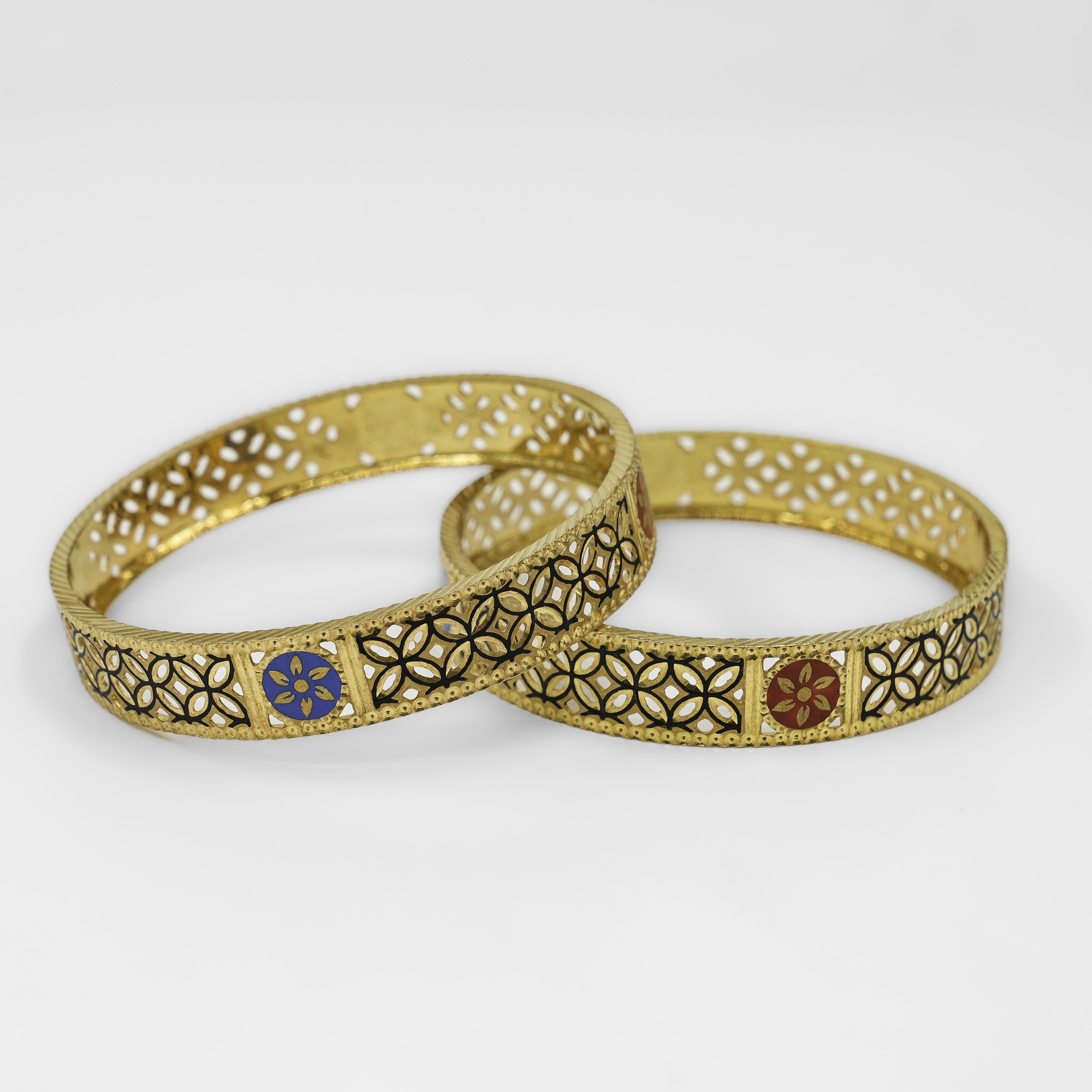 Raag Silver Jewellery - Gold Polished Silver Bangle Bracelet