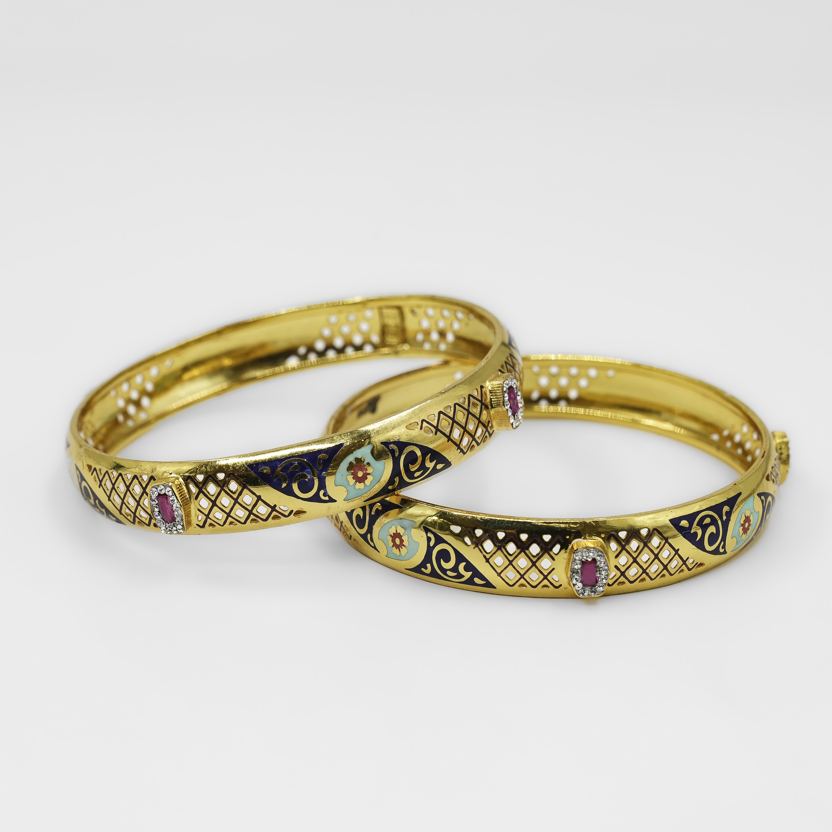 Raag Silver Jewellery - Gold Polished Silver Bangle Bracelet