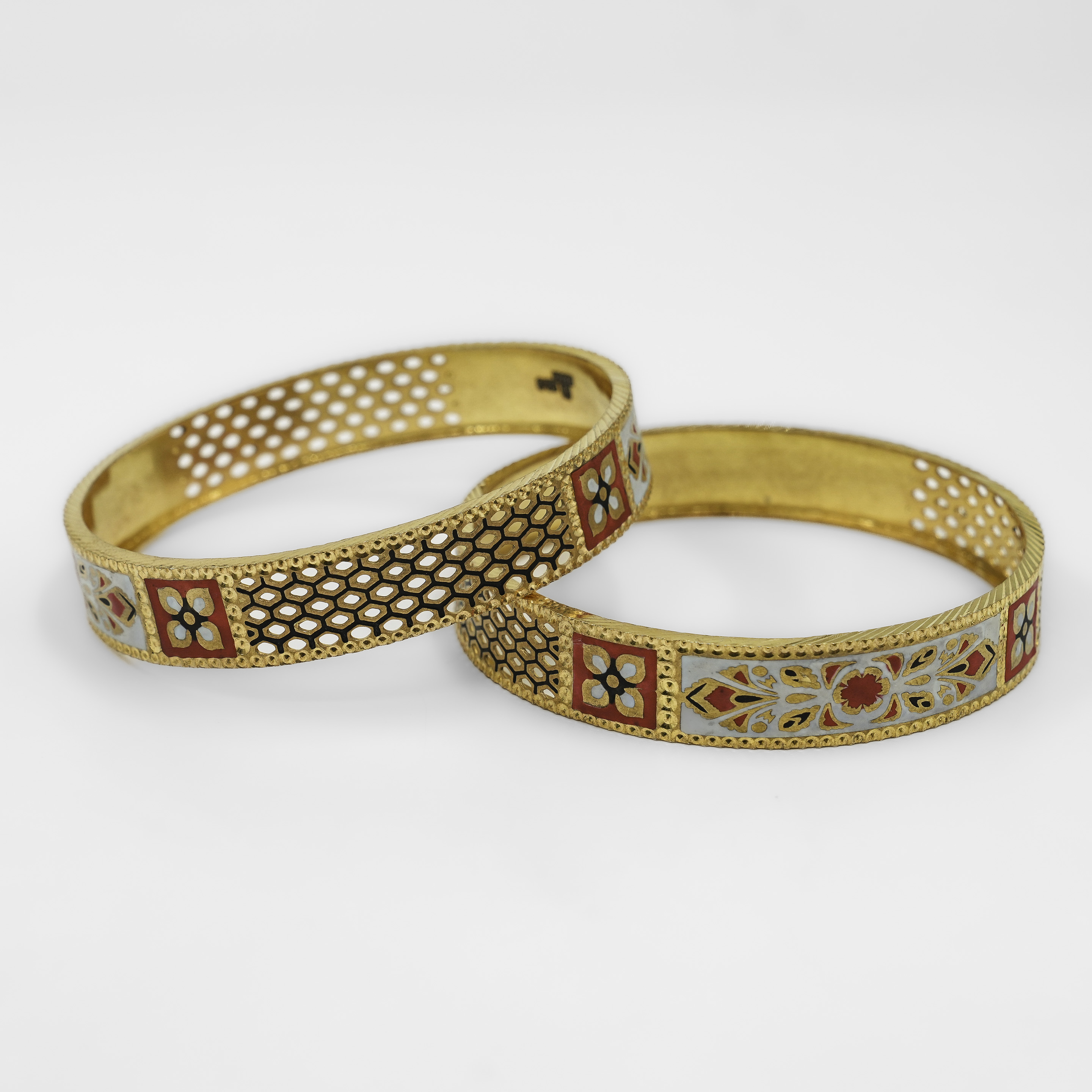 Raag Silver Jewellery - Gold Polished Silver Bangle Set