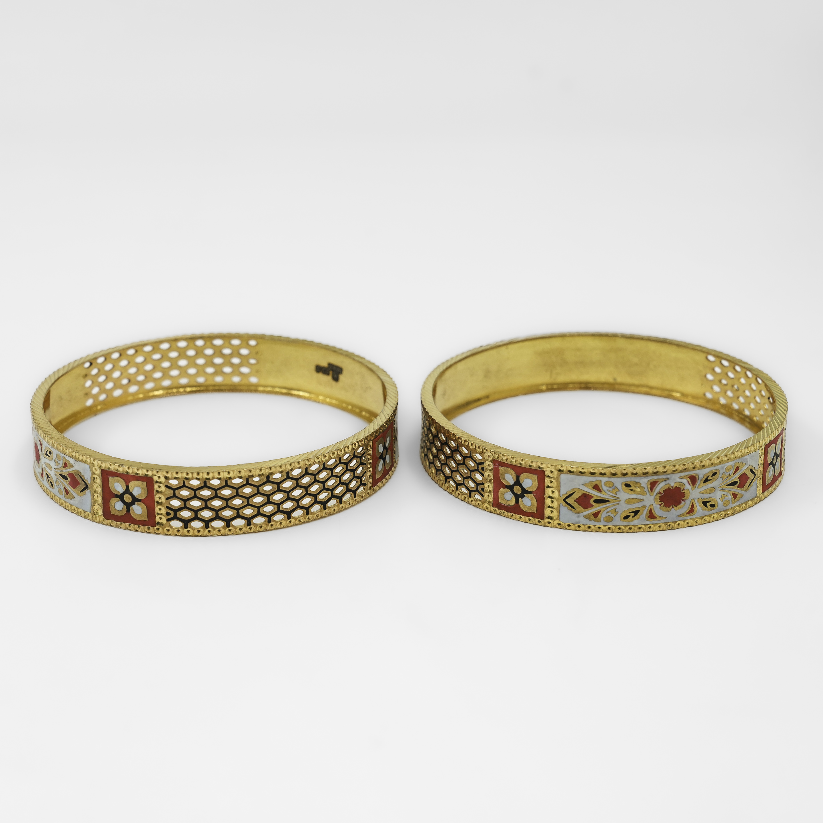 Raag Silver Jewellery - Gold Polished Silver Bangle Set