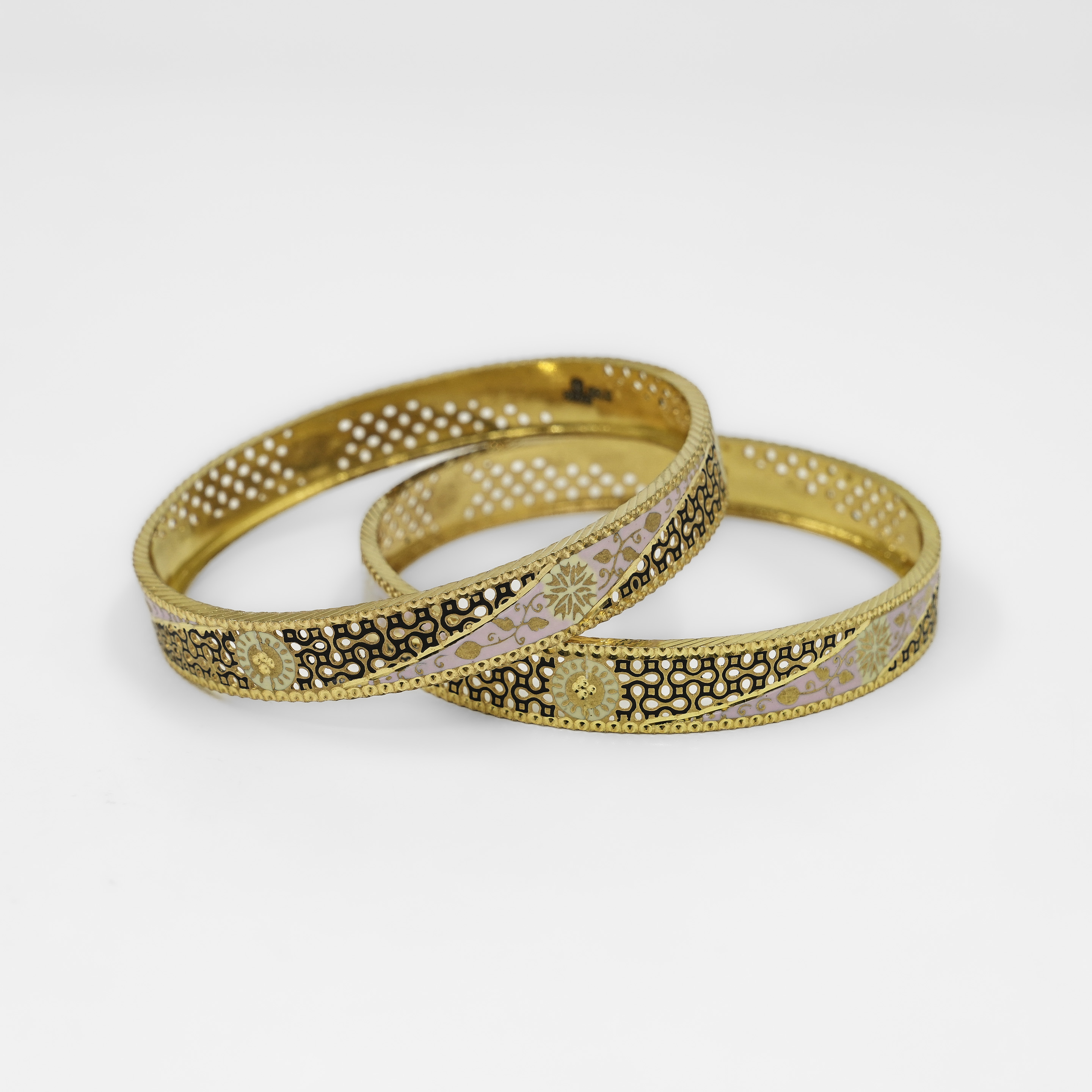 Raag Silver Jewellery - Gold Polished Silver Bangle Bracelet