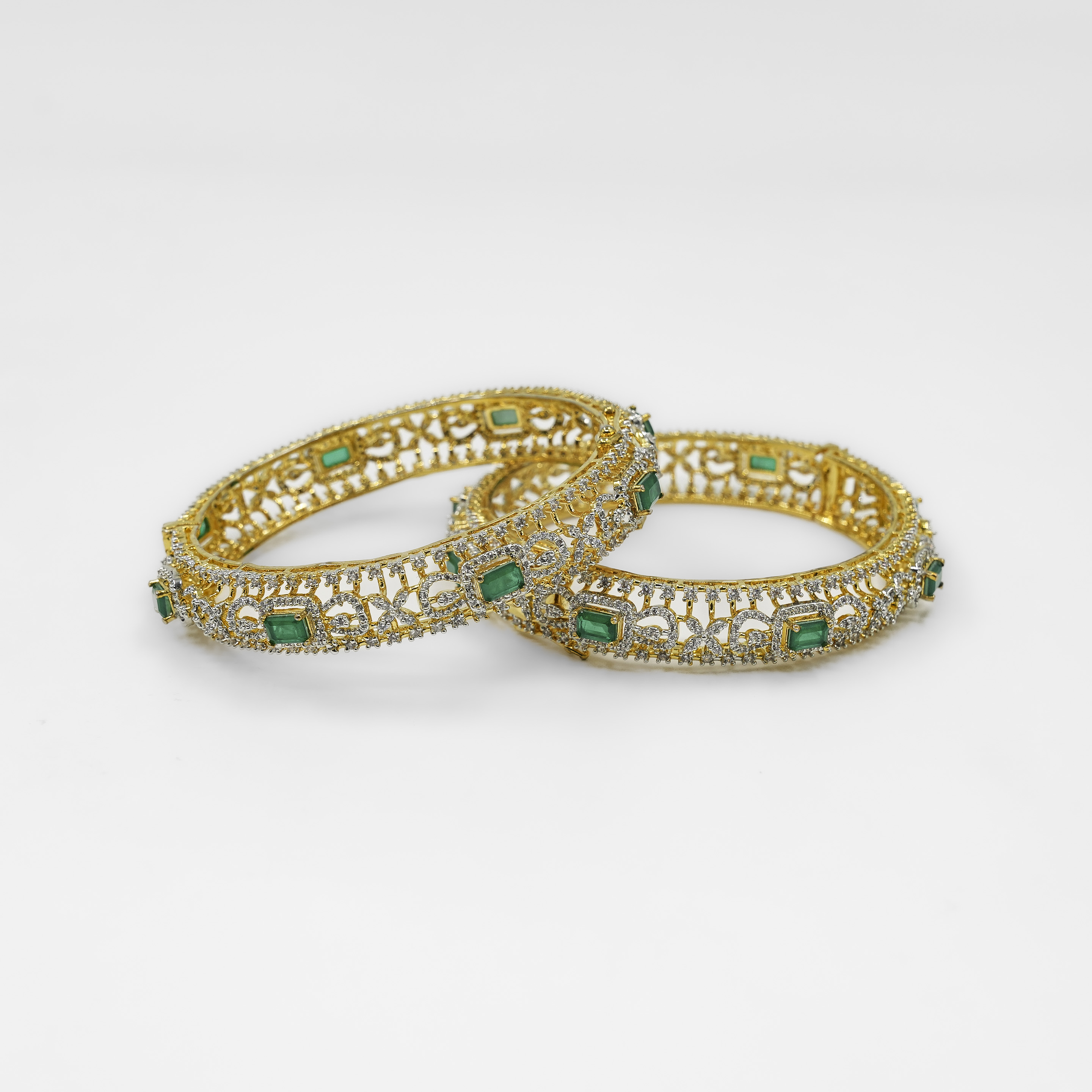 Raag Silver Jewellery - Emerald Silver Bangle