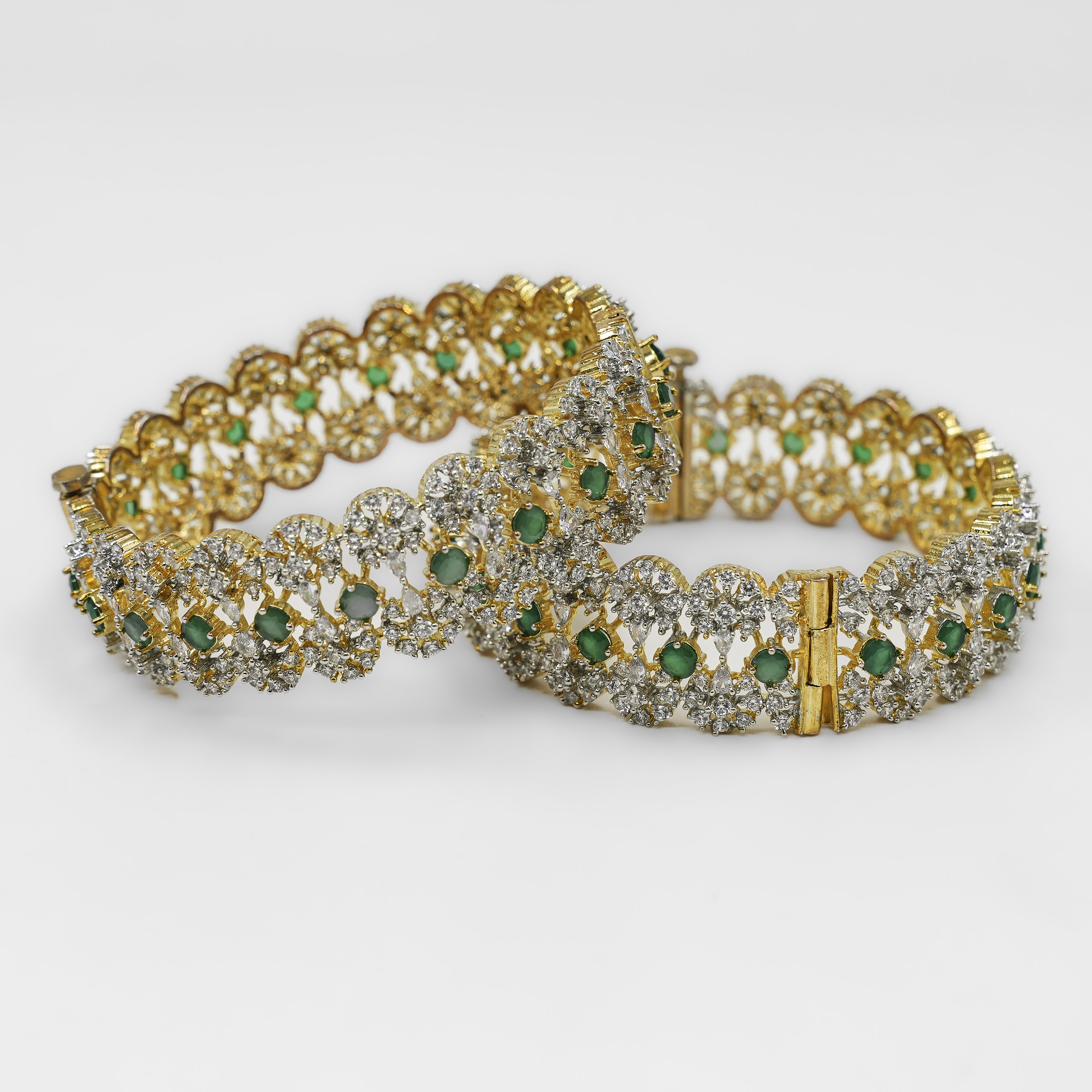 Raag Silver Jewellery - Emerald Silver Bangle