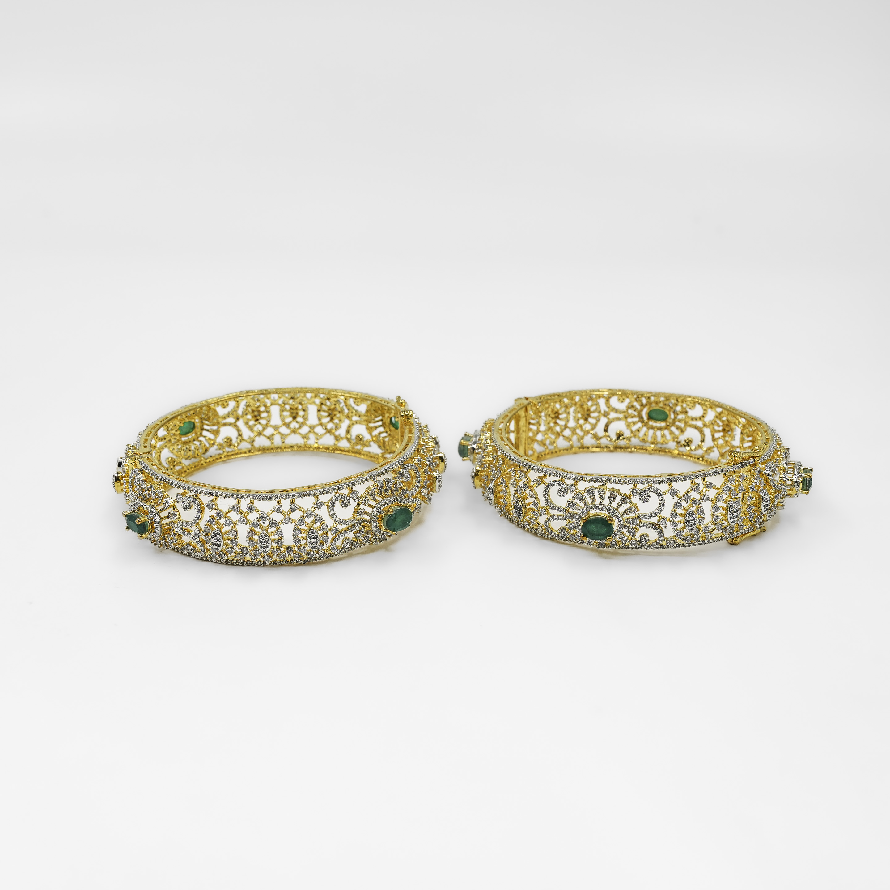 Raag Silver Jewellery - Emerald Silver Bangles