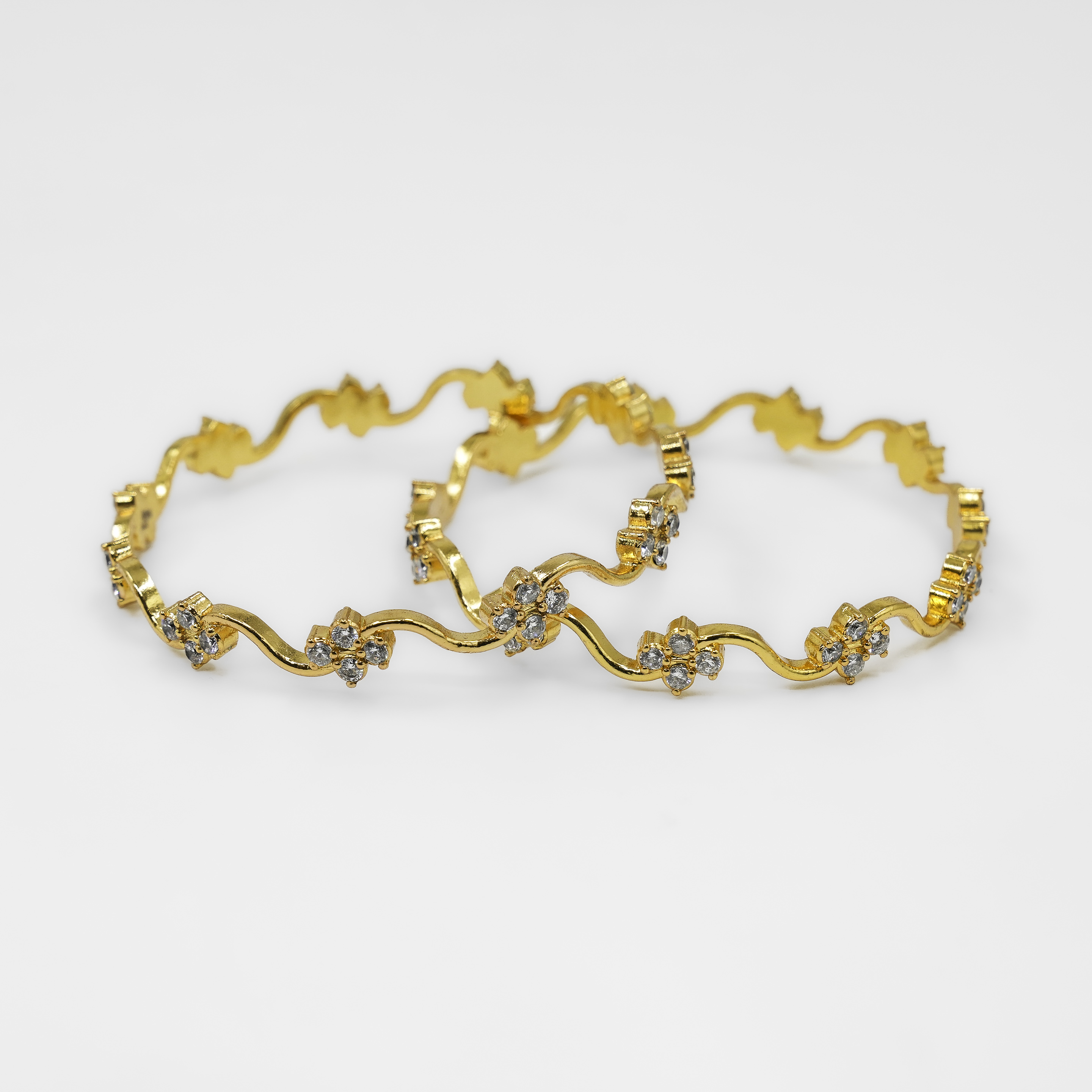 Gold Polished Silver Bangle Bracelet