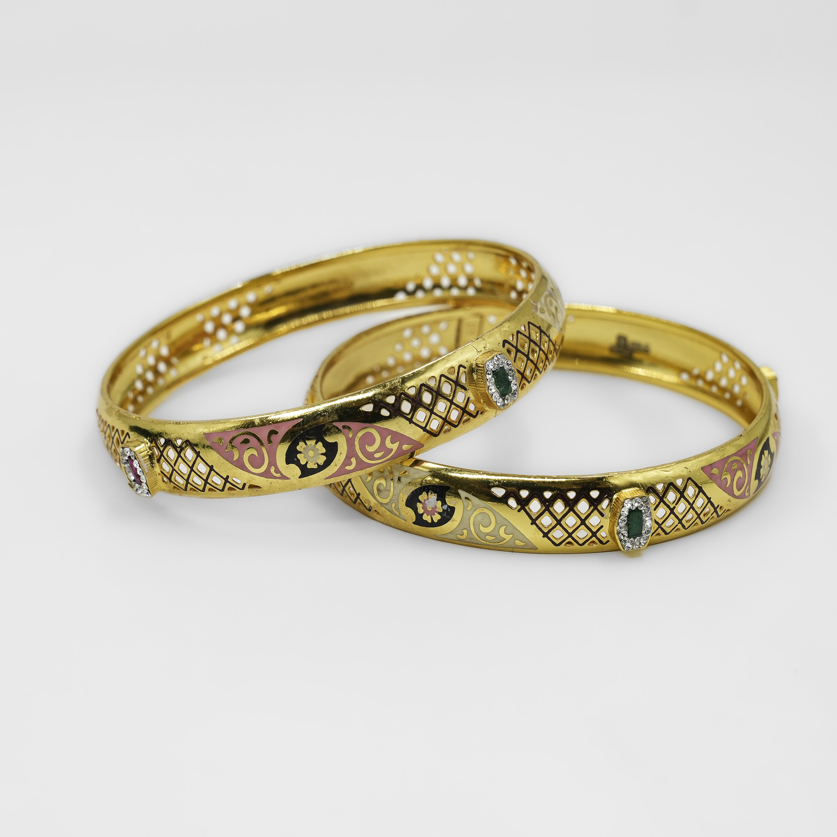 Gold Polished Silver Bangle