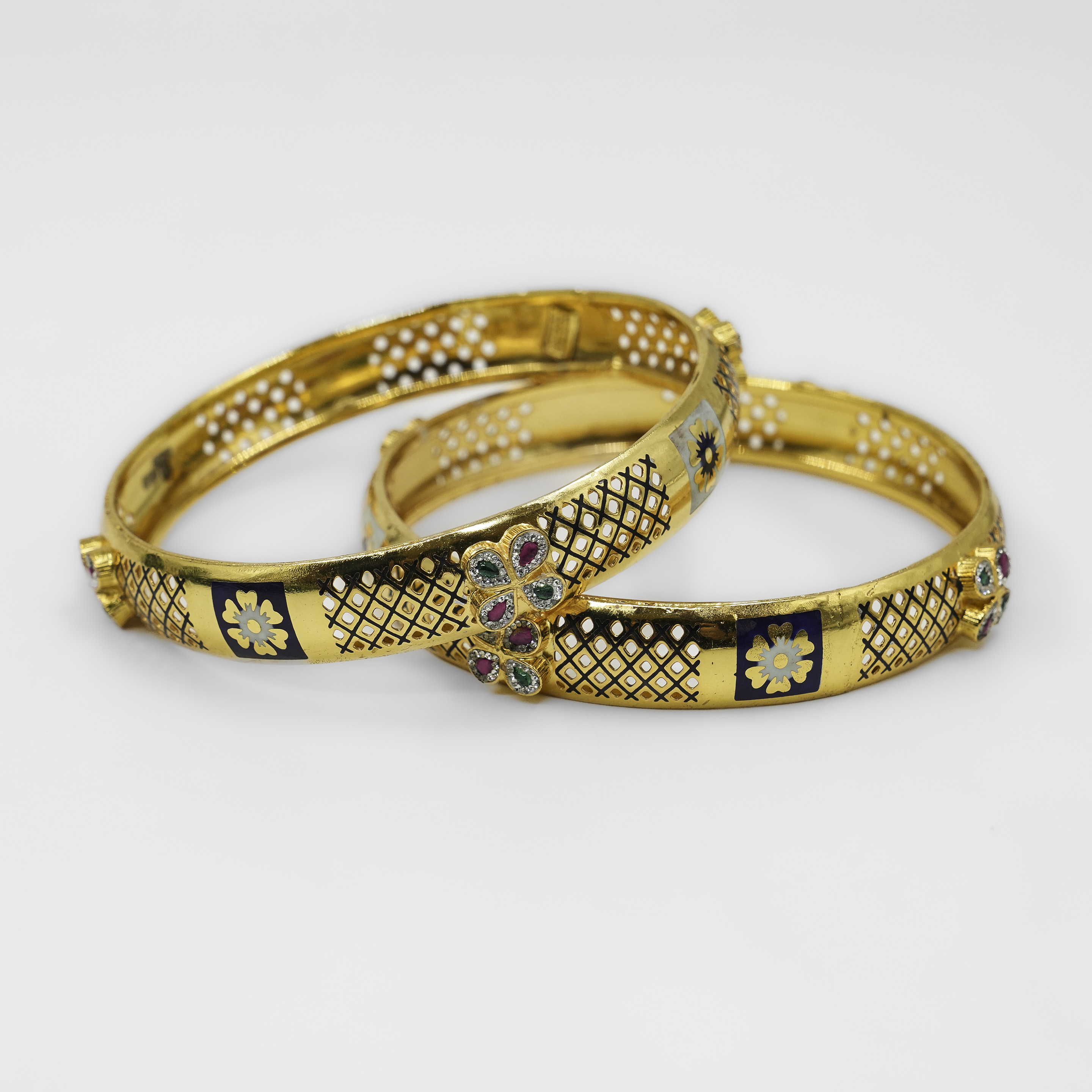 Gold Polished Silver Bangle