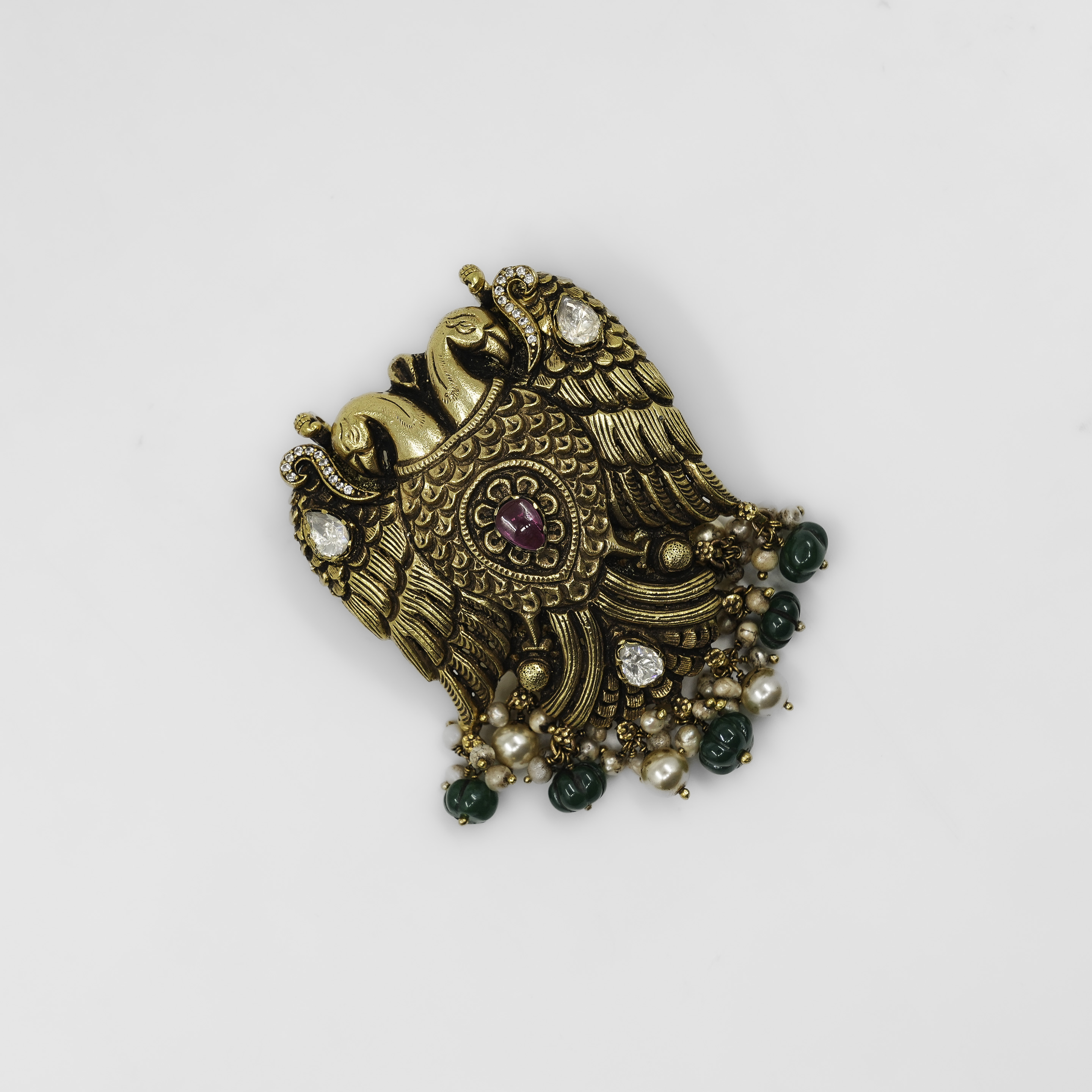 Gold Polished Silver Lakshmi Pendant