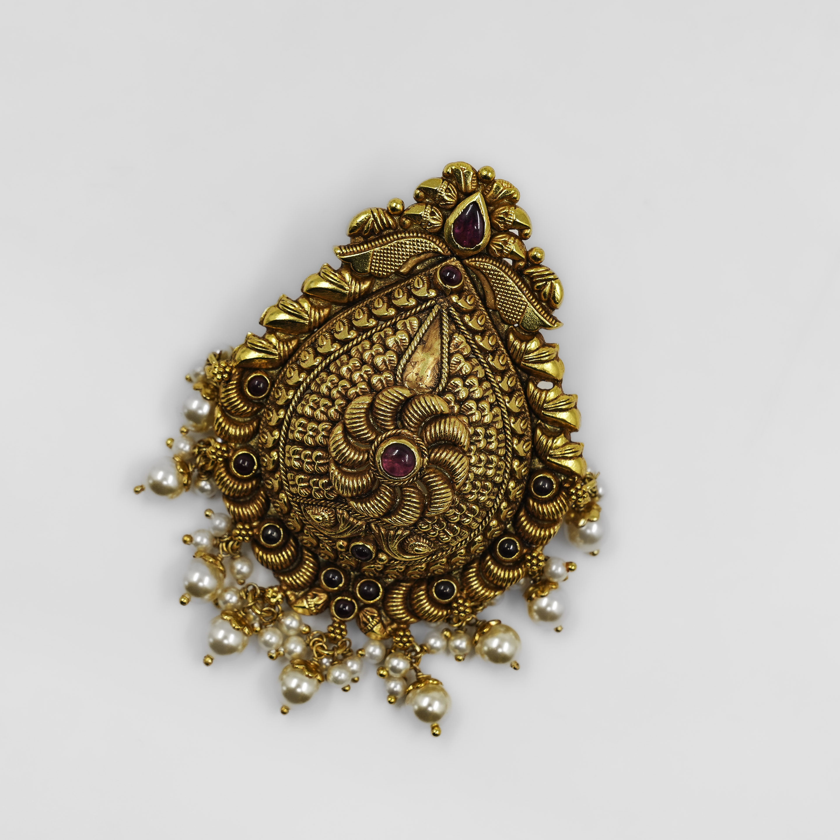 Gold Polished Silver Laxmi Pendant