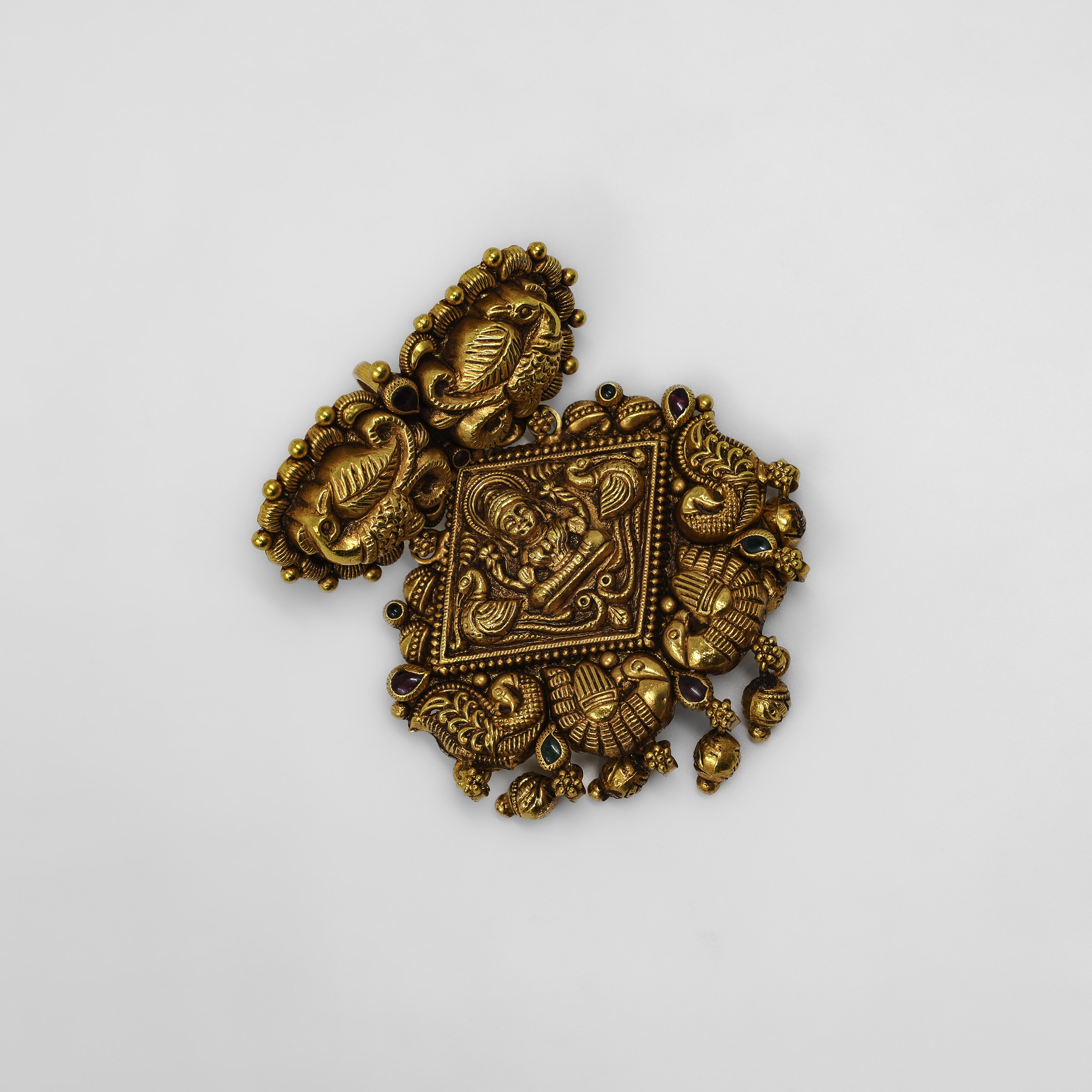 Gold Polished Silver Elephant Pendant