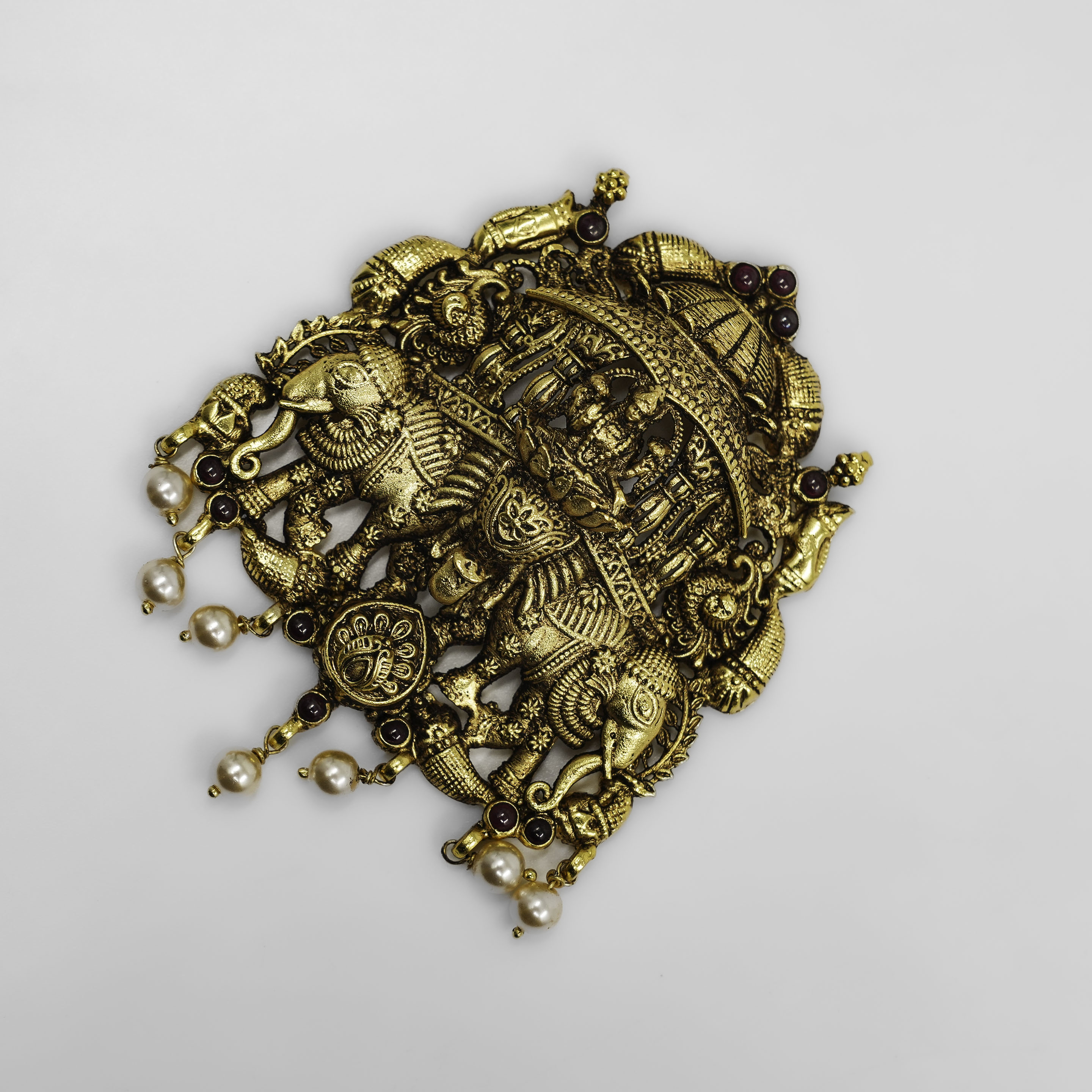 Gold Polished Silver Ganesha Pendant