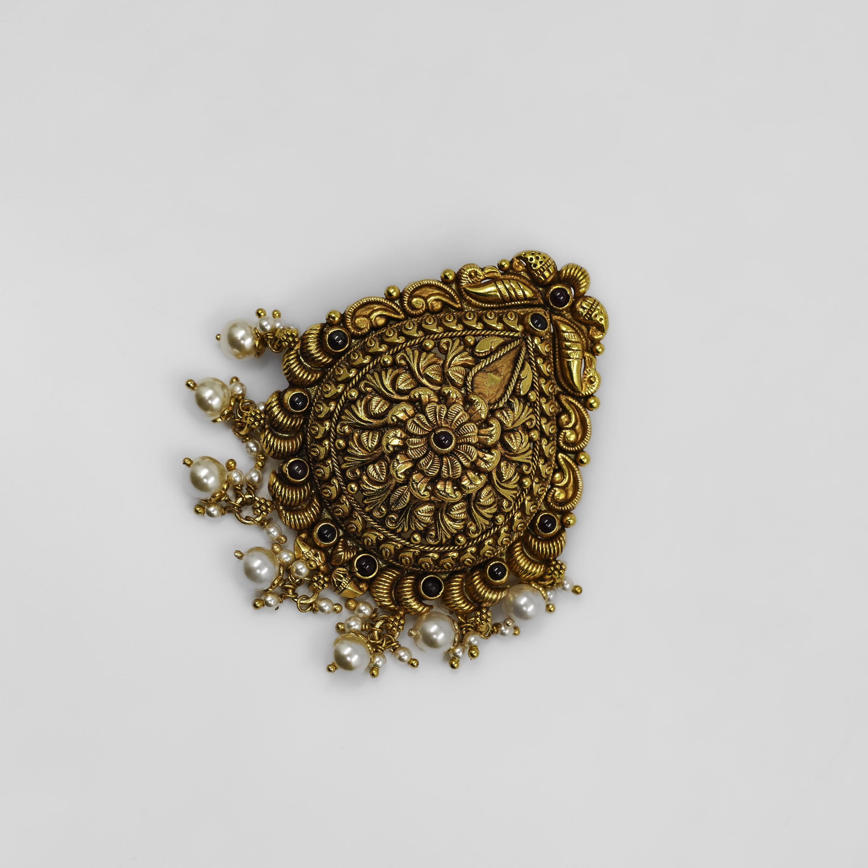 Gold Polished Silver Ganesha Pendant