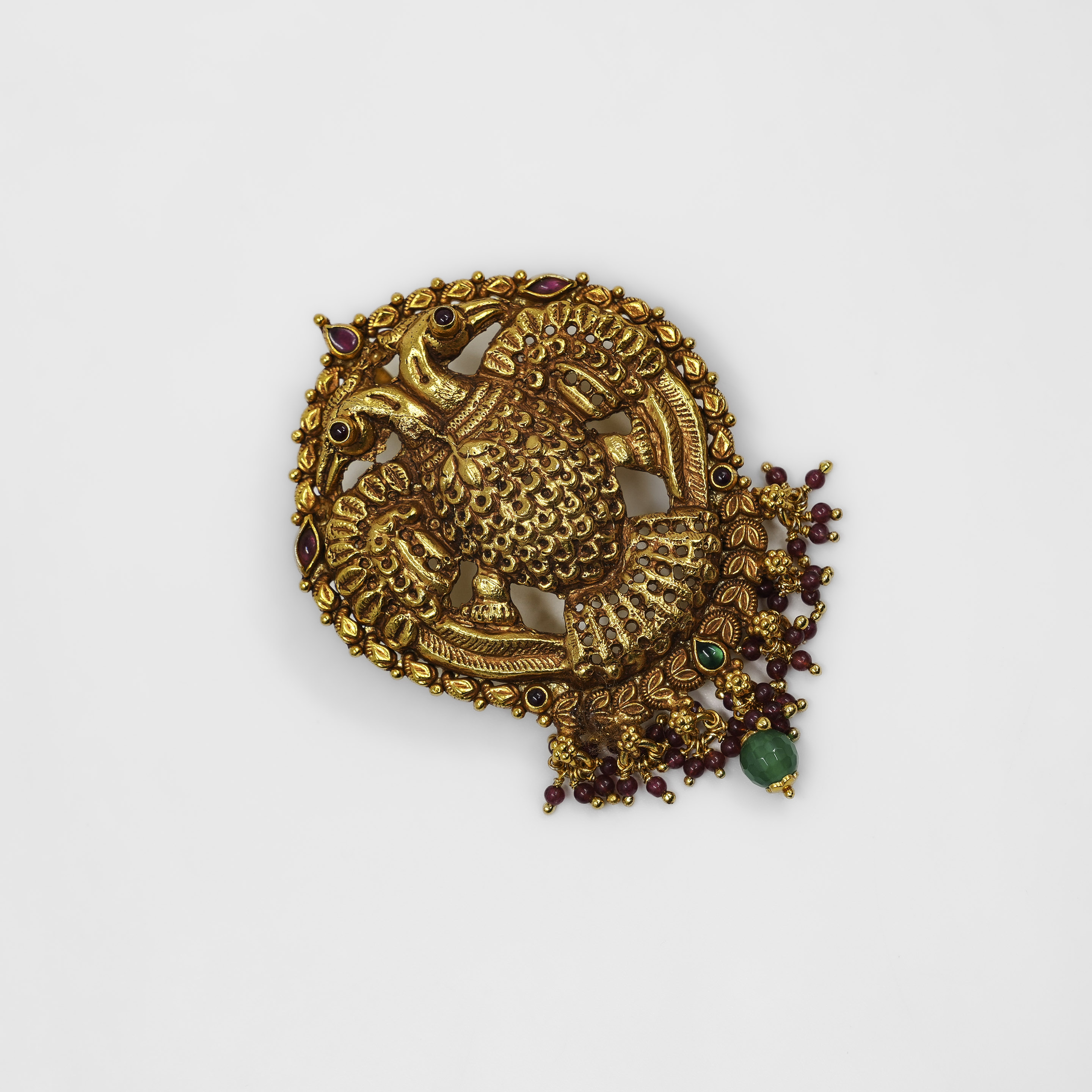 Gold Polished Silver Brooch