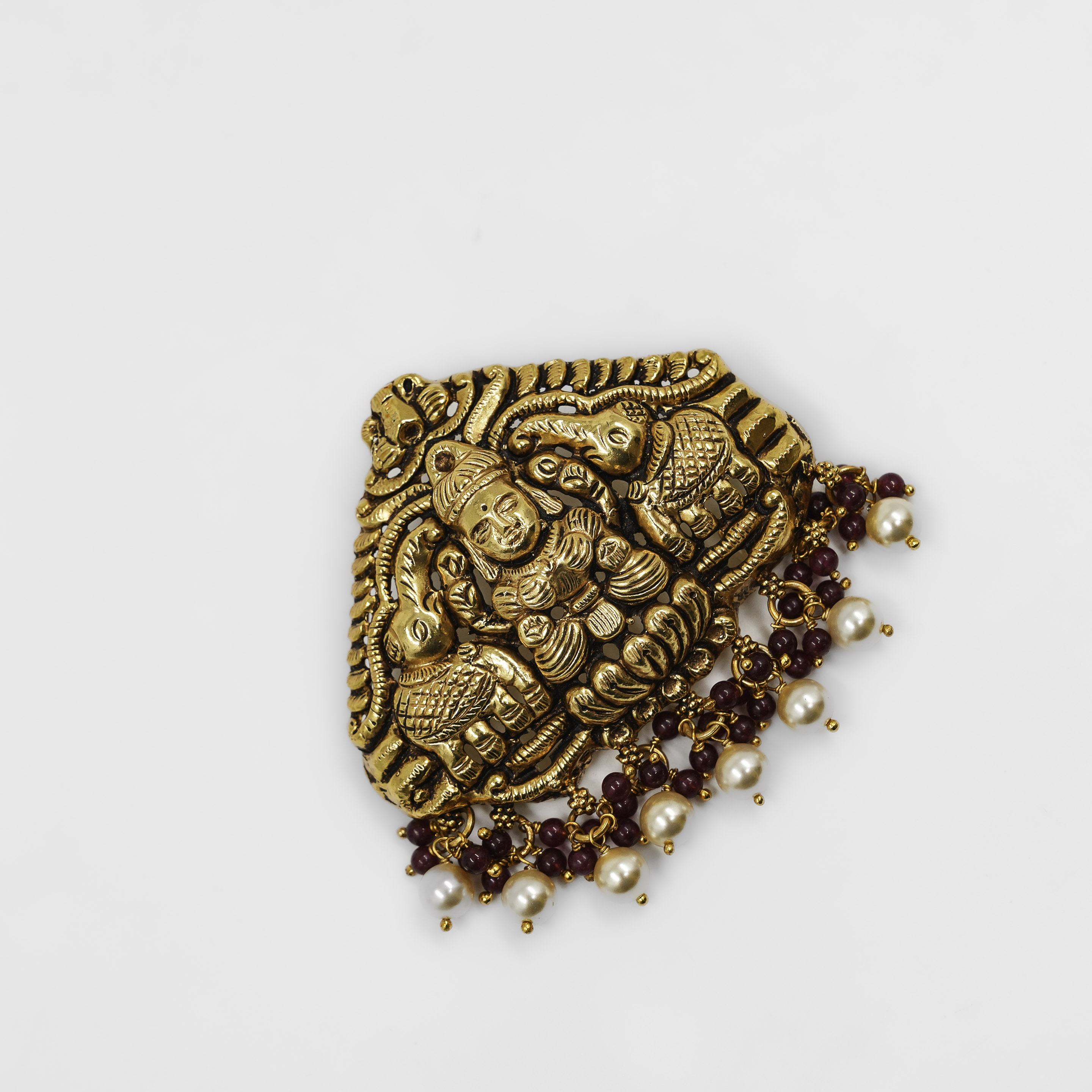 Lakshmi Pendant Gold Polished Silver