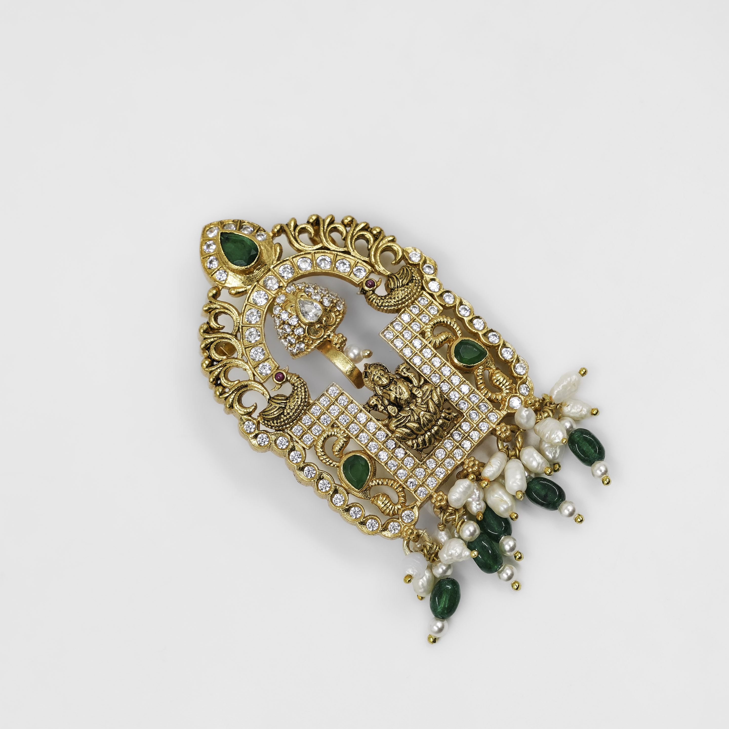 Gold Polished Silver Lakshmi Pendant